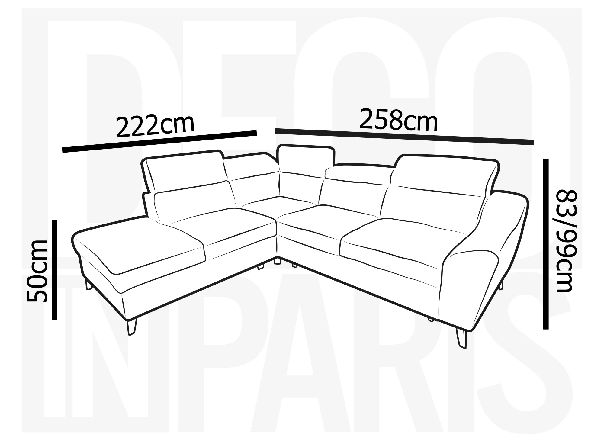 DALTON Ecksofa mit Bettkasten aus beigefarbenem Cord – linke Ecke