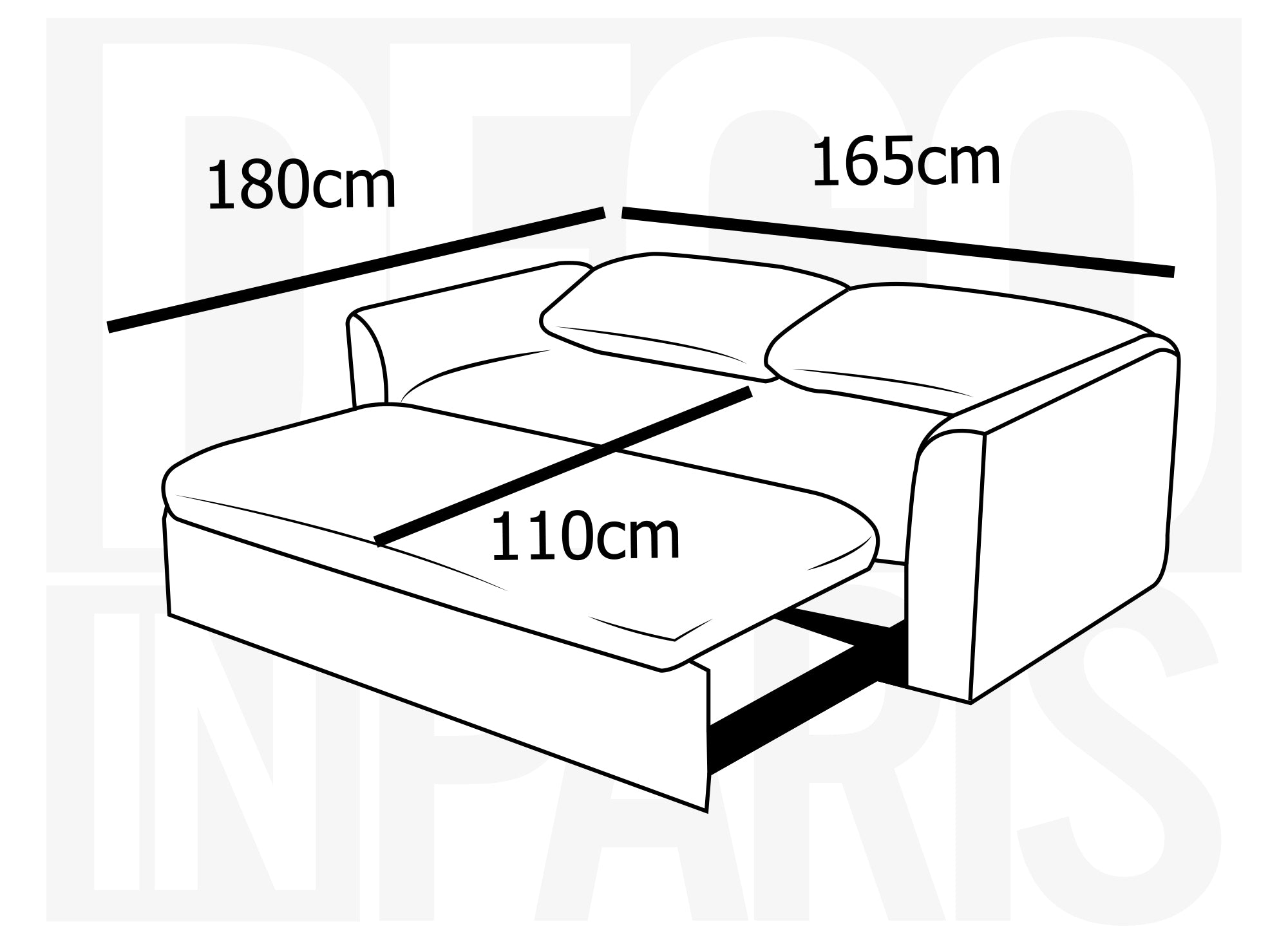 MAYLIE 3-Sitzer-Schlafsofa aus dickem, beigem Cord