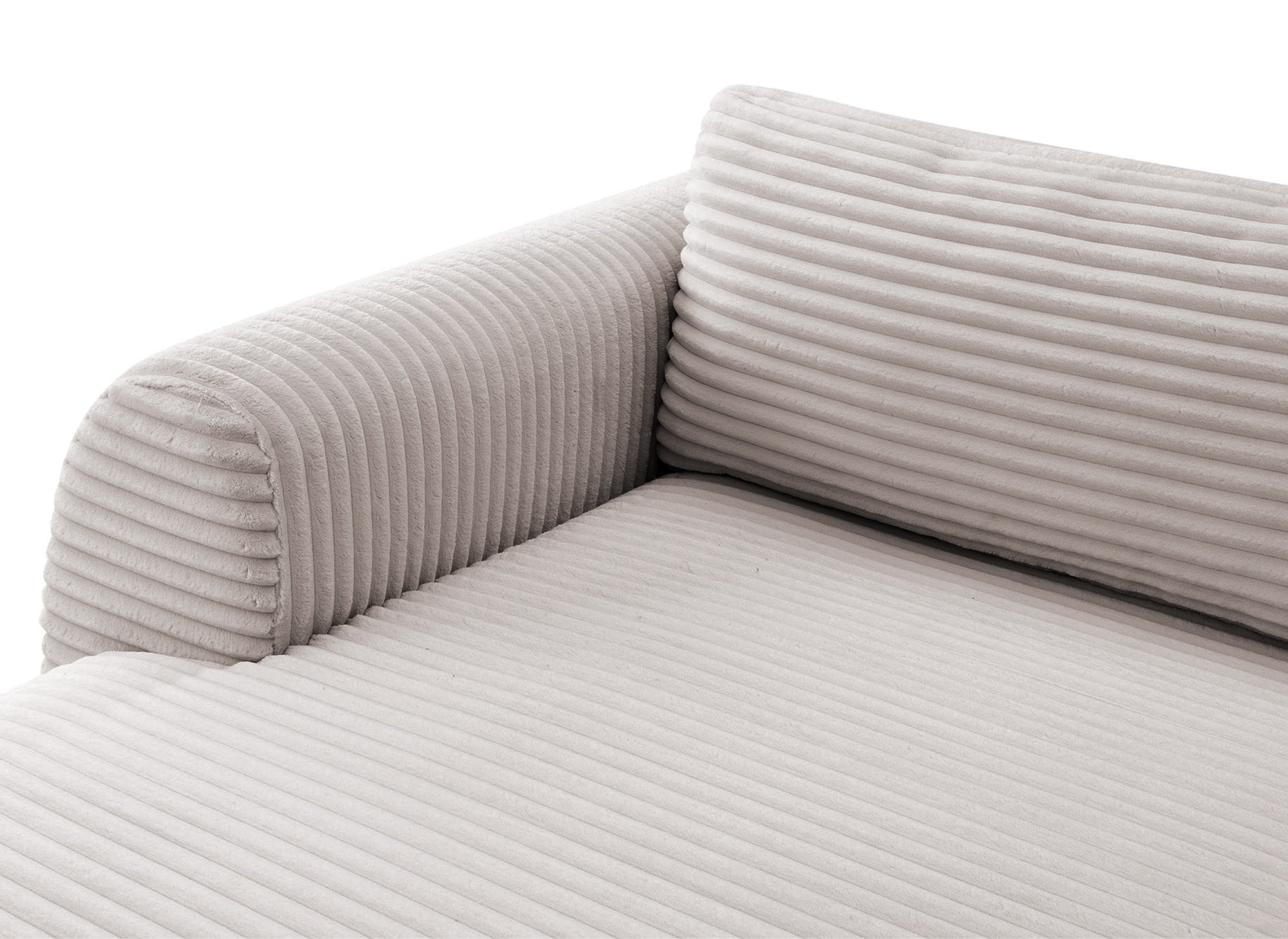 TILDA Taupe Cord Cabrio Panoramasofa mit Stauraum - Rechtwinklig