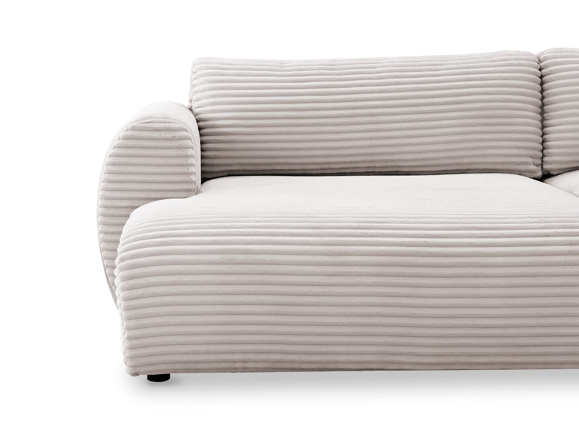 TILDA Taupe Cord Cabrio Panoramasofa mit Stauraum - Rechtwinklig