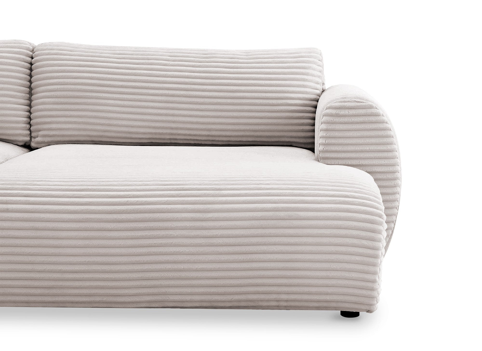 TILDA Taupe Cord Cabrio Panoramasofa mit Stauraum - Linke Ecke