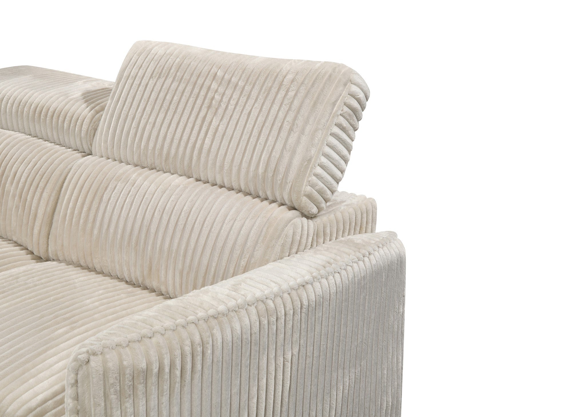 NAIROBI Ecksofa aus dickem, beigefarbenem Cord – Linke Ecke