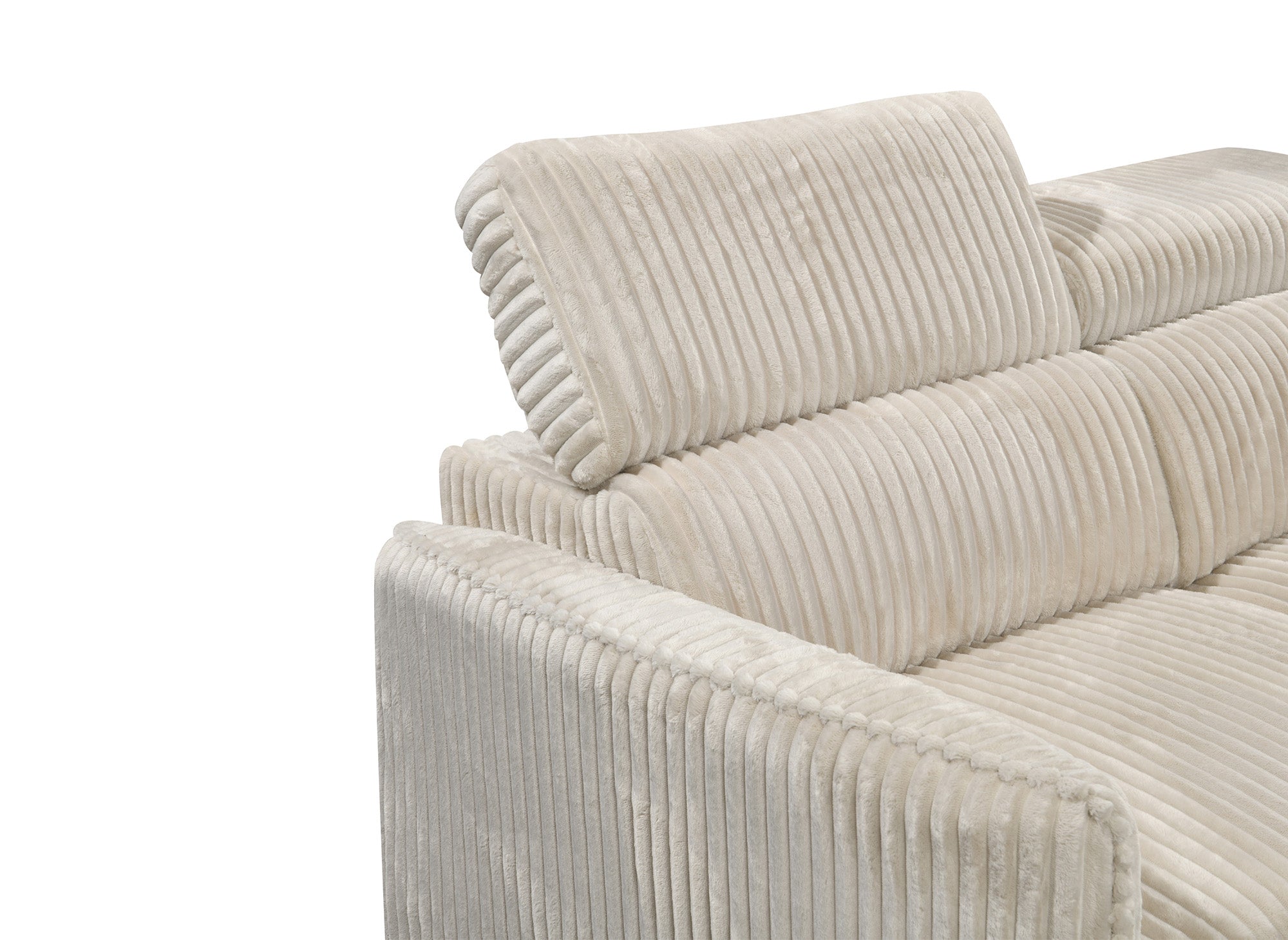 NAIROBI Ecksofa aus dickem, beigefarbenem Cord – rechtwinklig