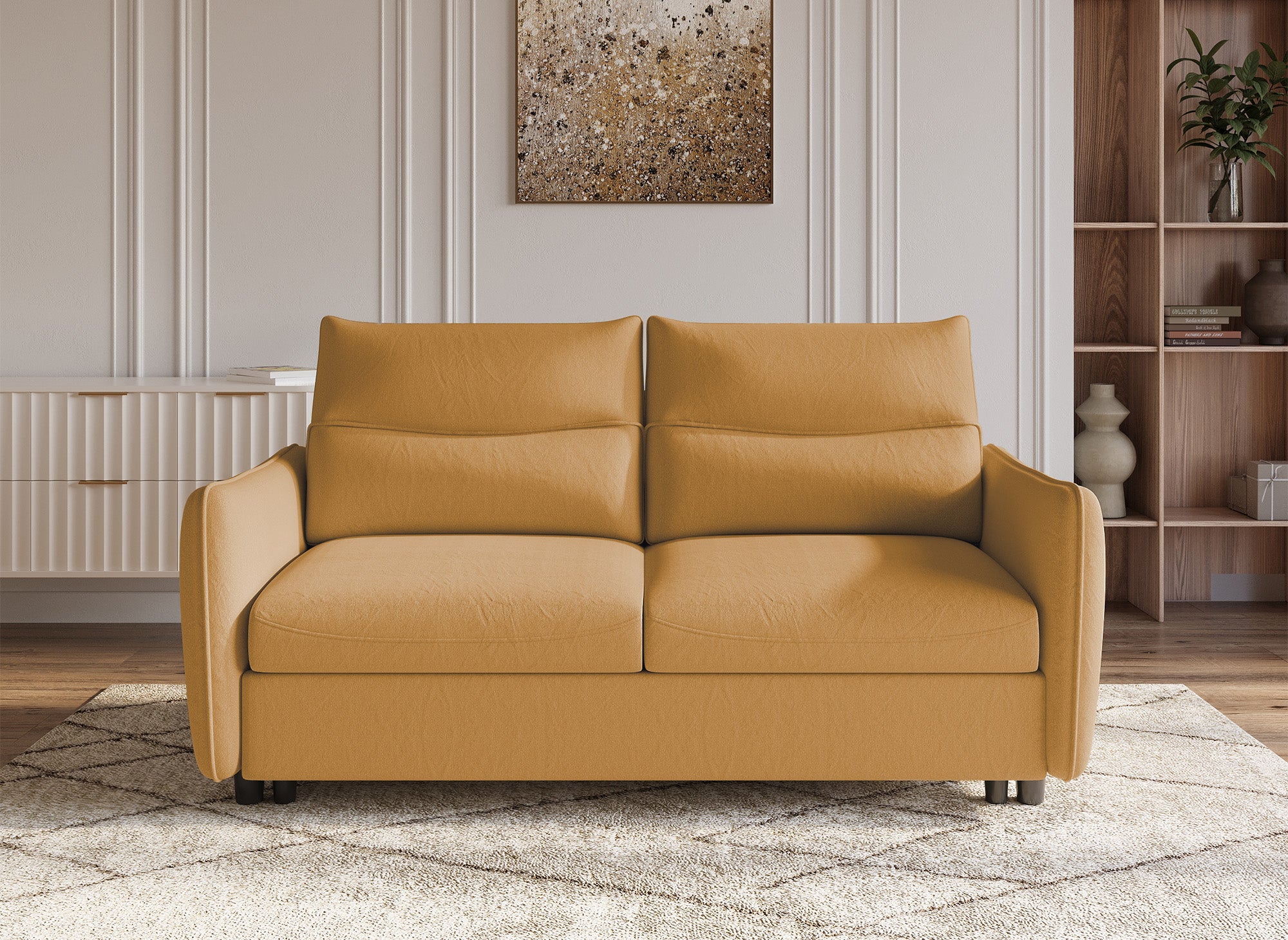 ZADIG 3-Sitzer-Schlafsofa aus gelbem Stoff