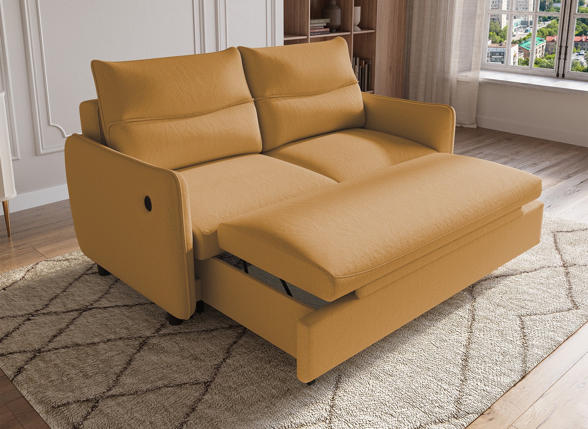 ZADIG 3-Sitzer-Schlafsofa aus gelbem Stoff