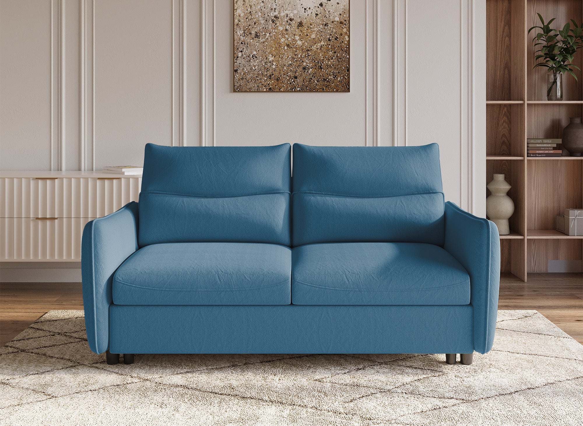 ZADIG 3-Sitzer-Schlafsofa aus blauem Stoff