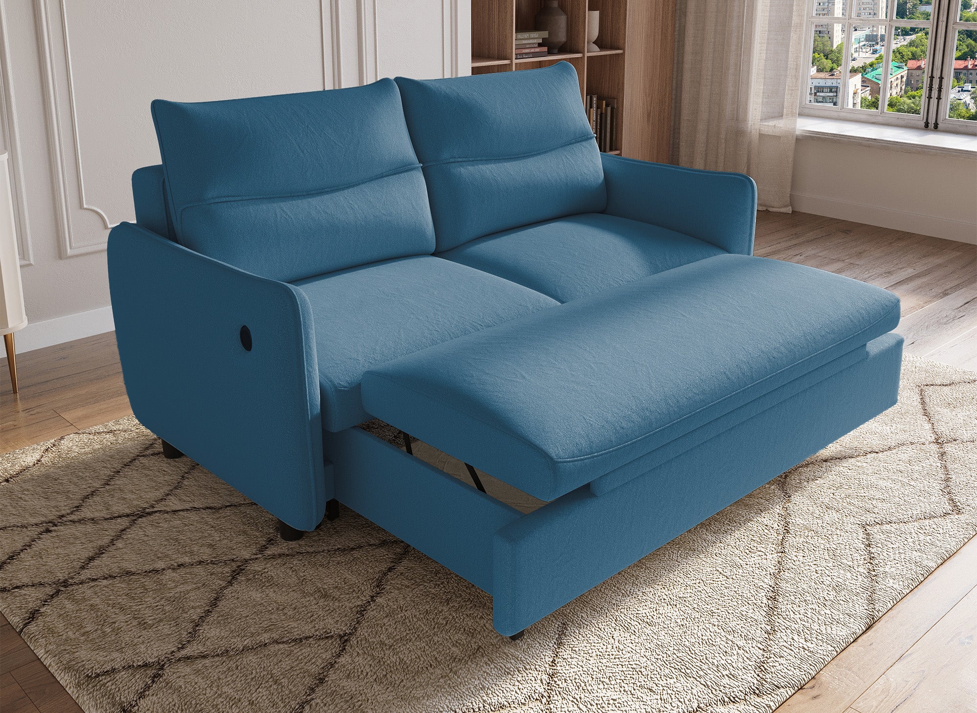 ZADIG 3-Sitzer-Schlafsofa aus blauem Stoff