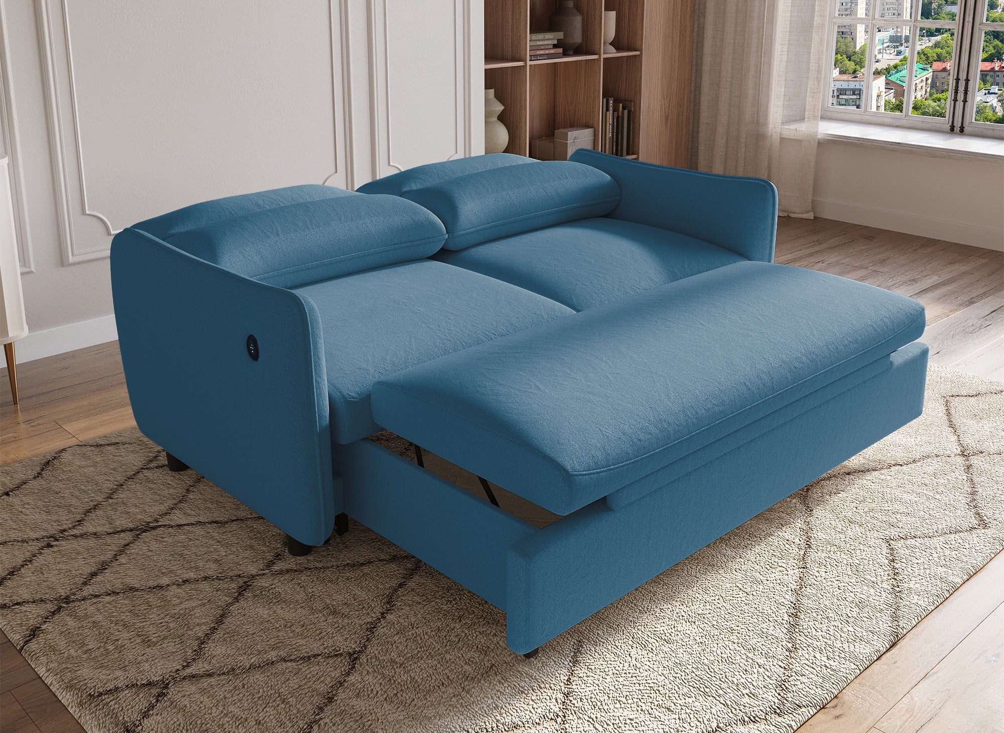 ZADIG 3-Sitzer-Schlafsofa aus blauem Stoff