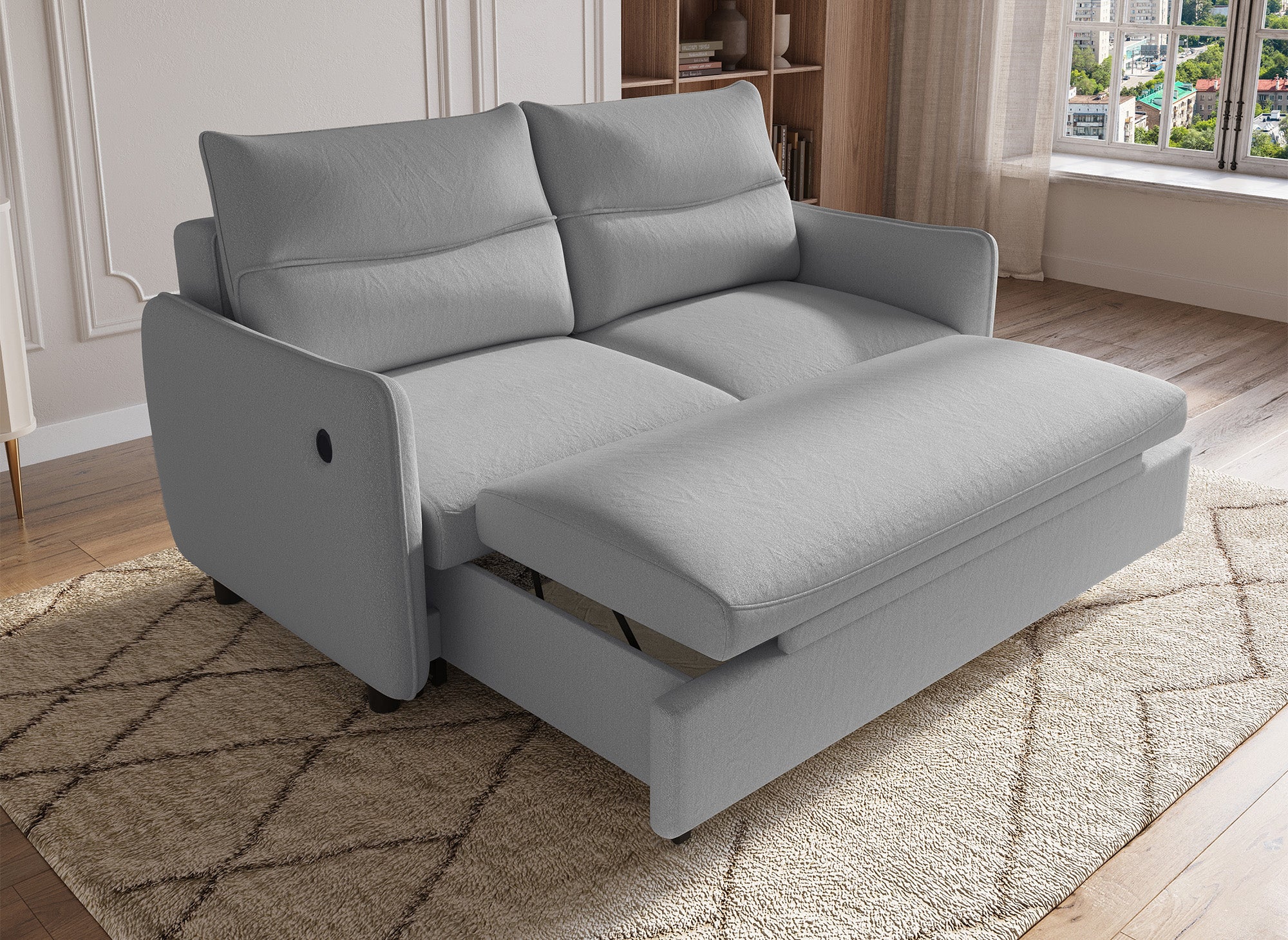 ZADIG 3-Sitzer-Schlafsofa aus hellgrauem Stoff