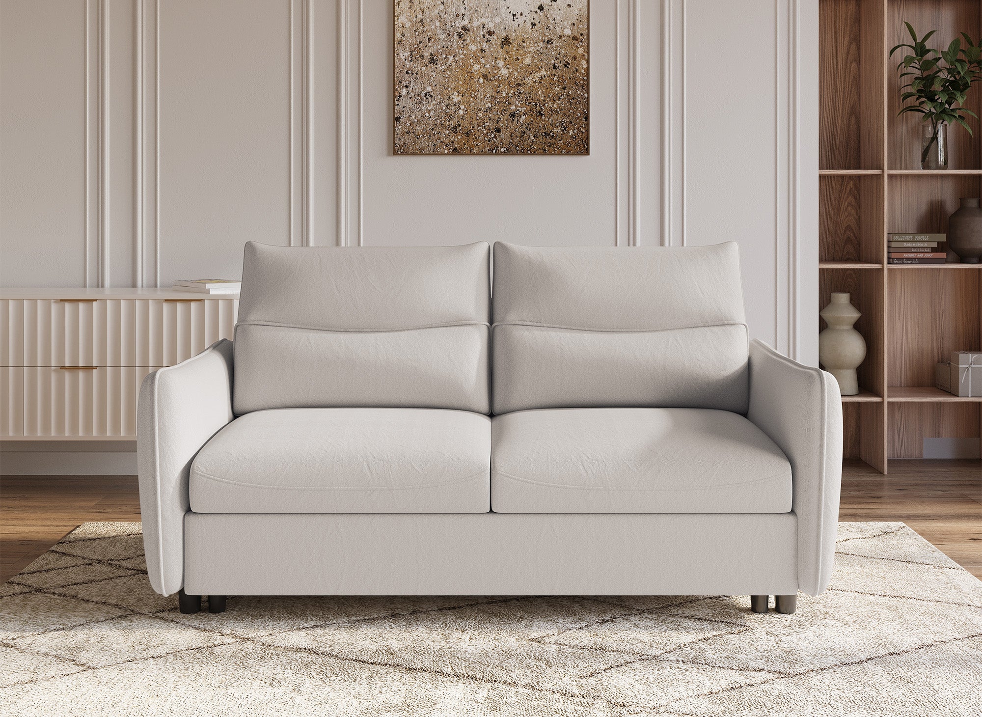 ZADIG 3-Sitzer-Schlafsofa aus beigem Stoff