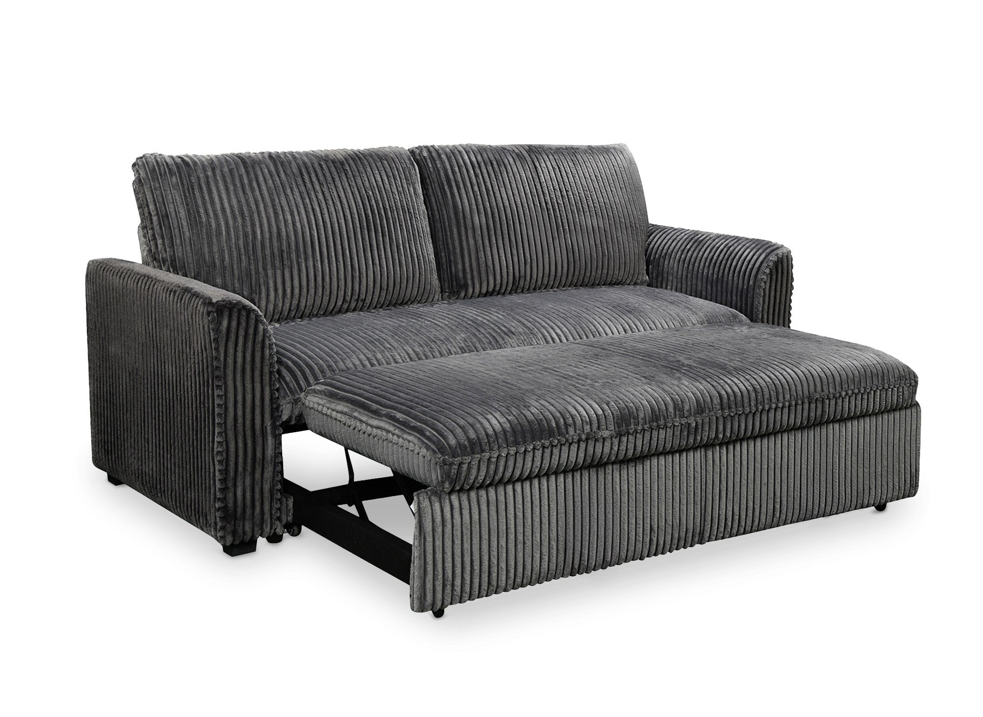 MAYLIE 3-Sitzer-Schlafsofa aus dickem grauem Cord