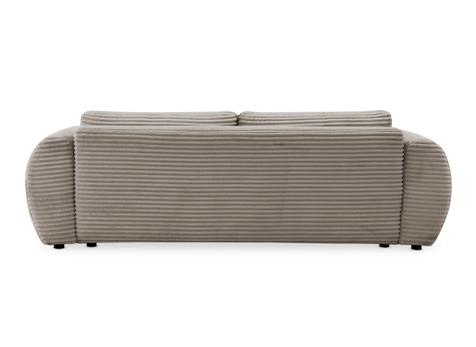 TILDA 3-Sitzer-Schlafsofa mit Stauraum in weichem, taupefarbenem Rippenstoff
