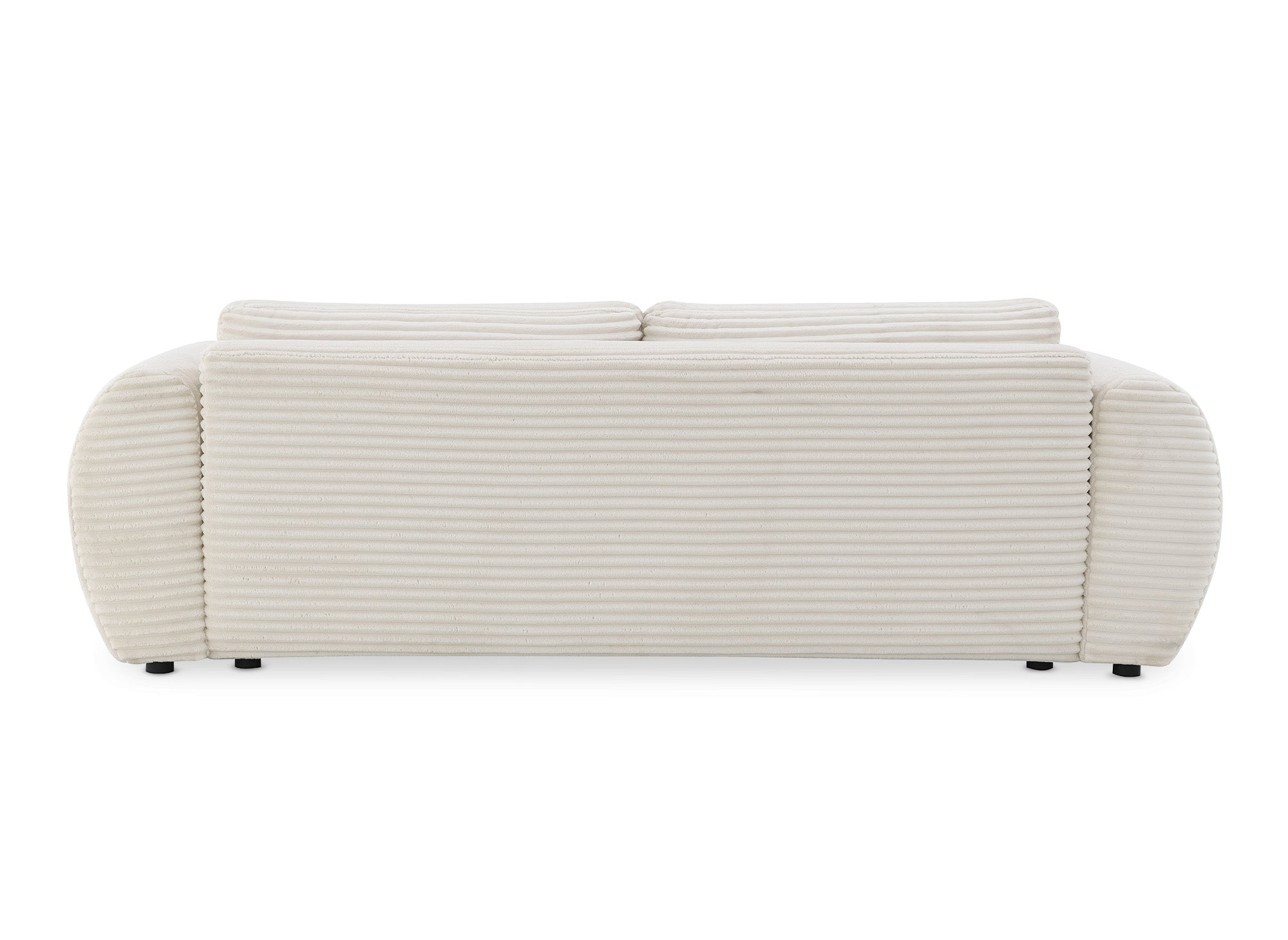 TILDA 3-Sitzer-Schlafsofa mit Stauraum in weichem, beigefarbenem Rippenstoff