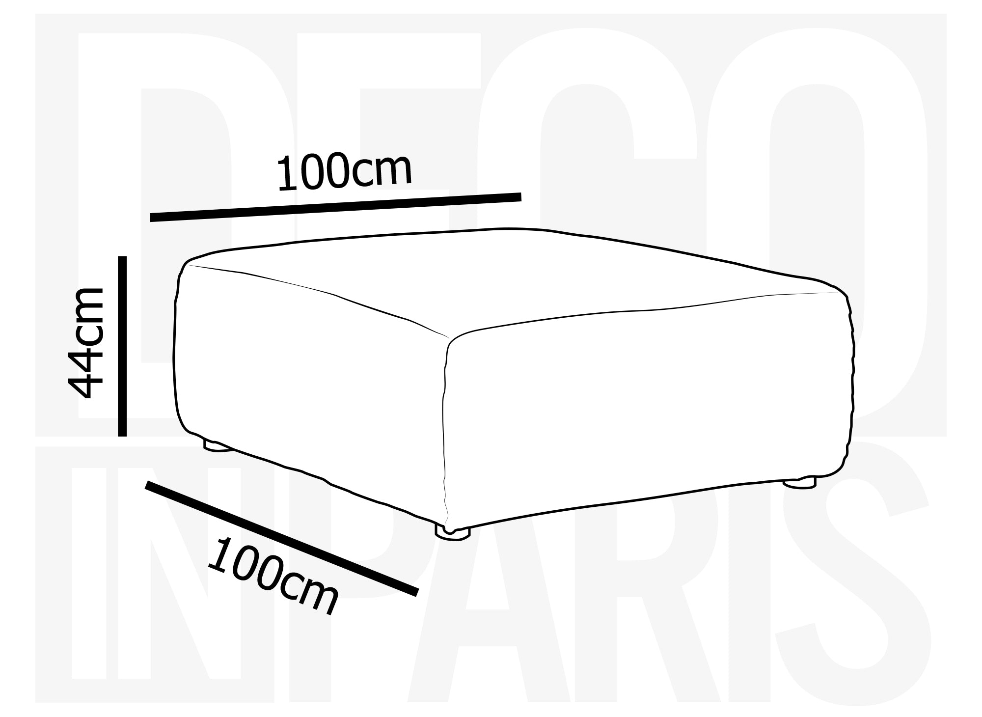 TILDA – Weicher Cord-Pouf in Taupe