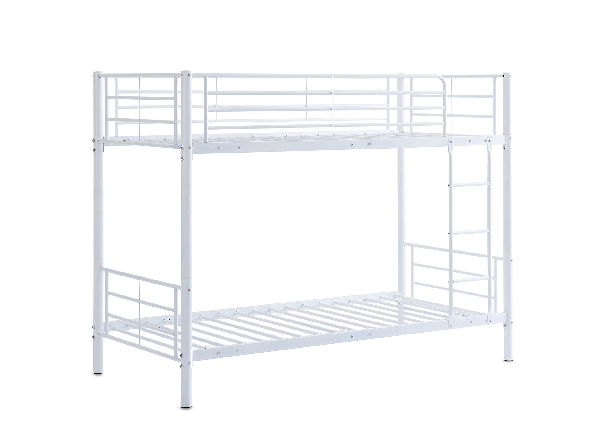TWINS Etagenbett aus weißem Metall 90 x 190 cm + Lattenrost