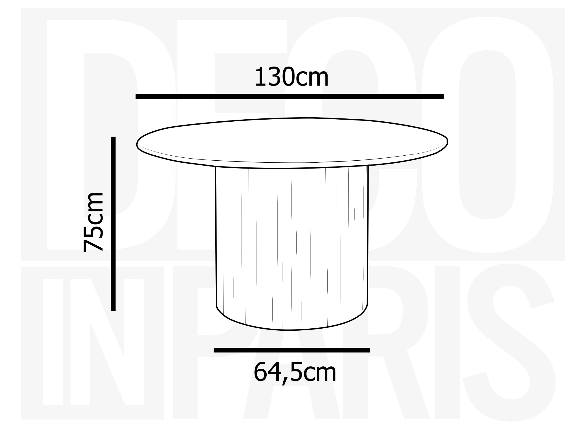 DHARA runder Esstisch für 4 Personen aus beigefarbenem Verbundmarmor