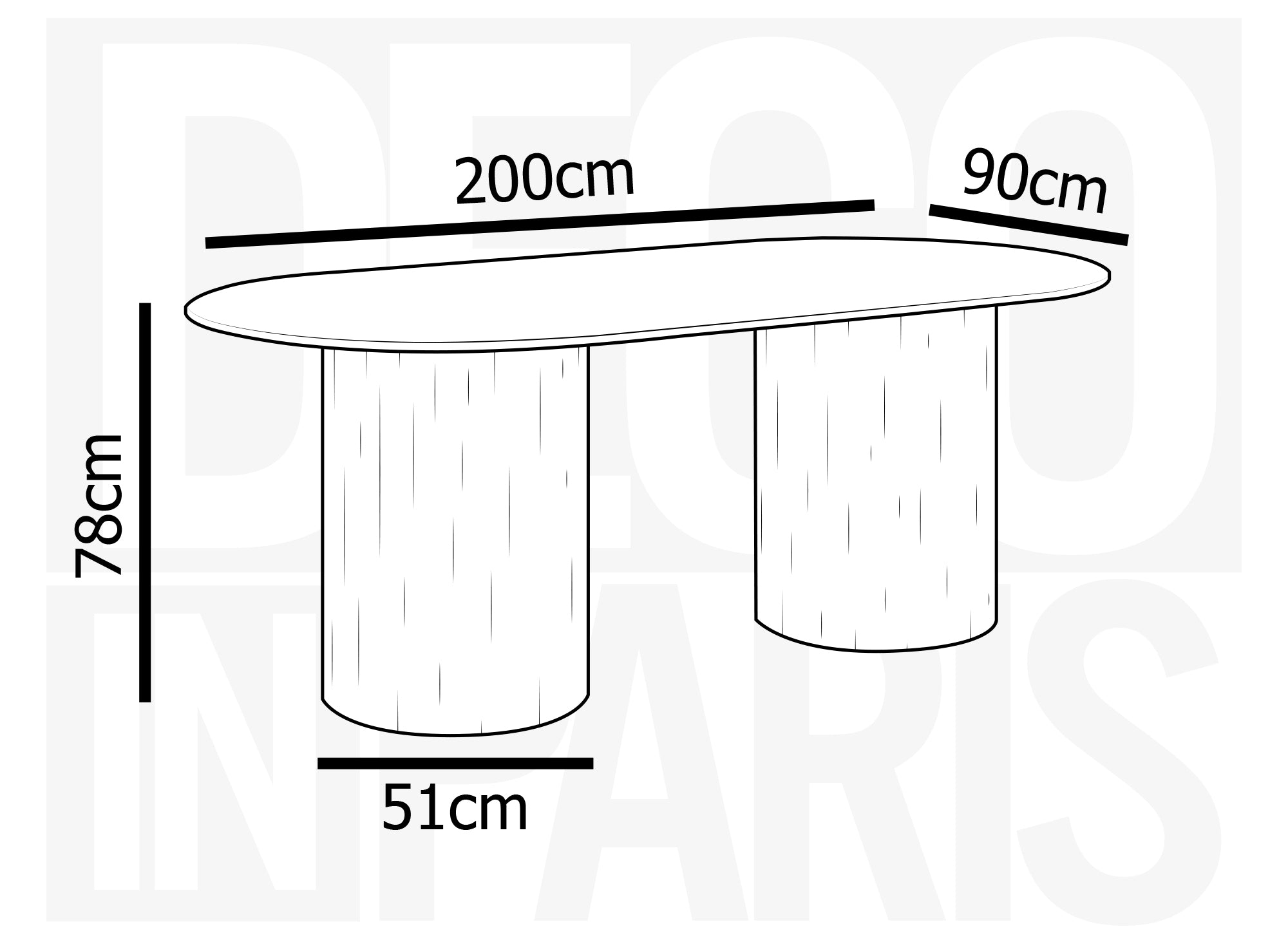 DHARA Ovaler Esstisch aus beigefarbenem Verbundmarmor für 8 Personen