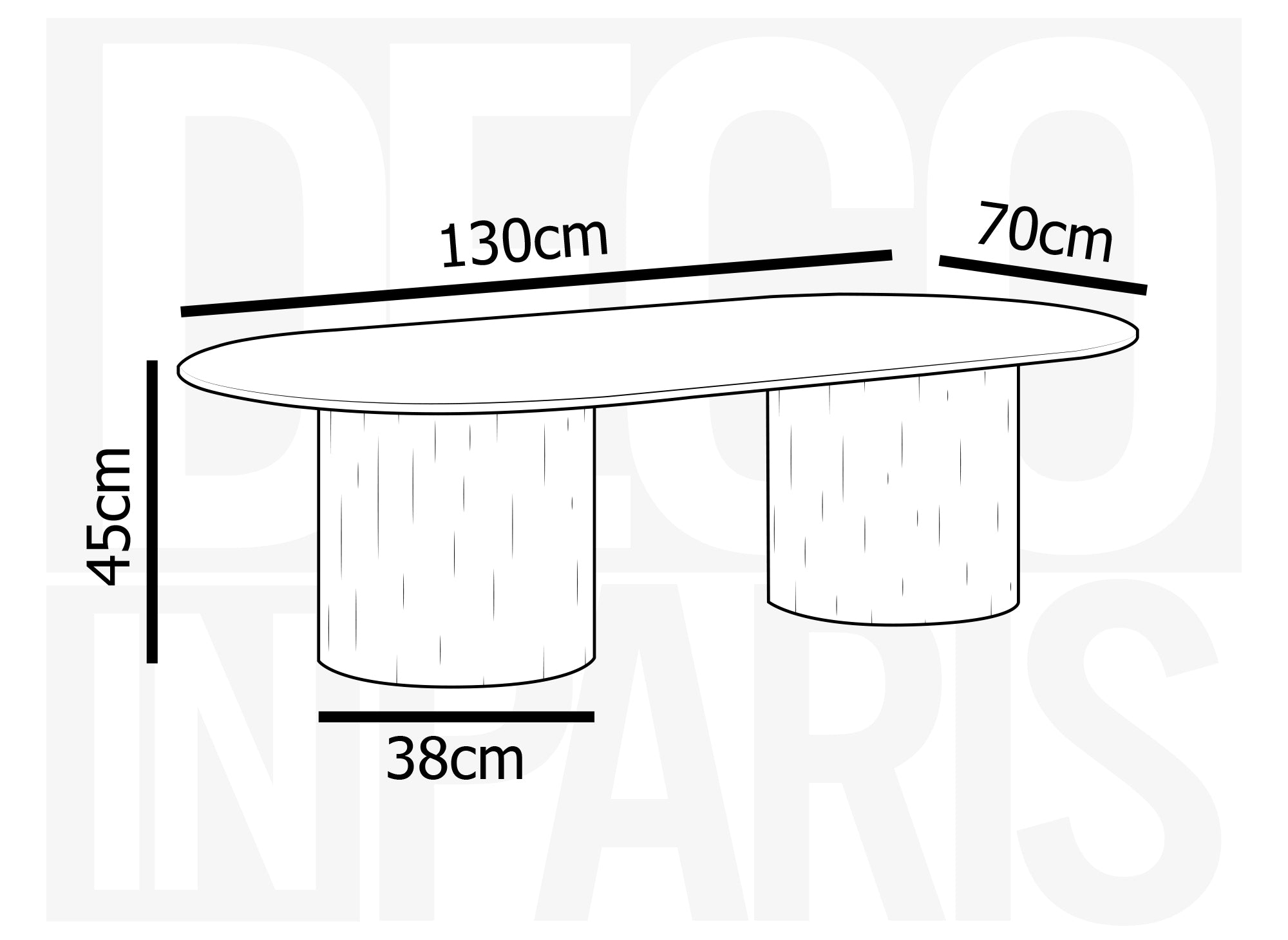 Ovaler Couchtisch aus beigefarbenem Verbundmarmor DHARA