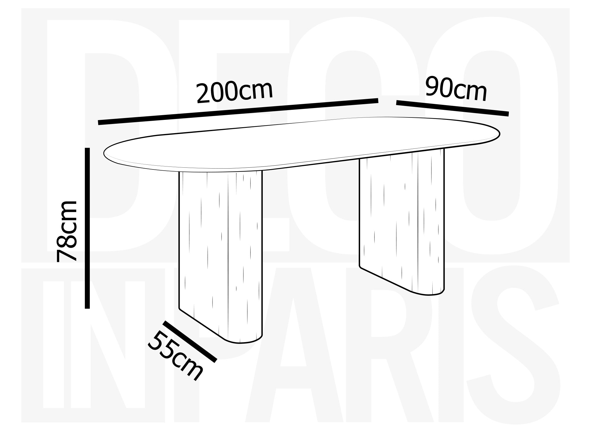 Ovaler Esstisch ELMA für 8 Personen aus beigem Verbundmarmor
