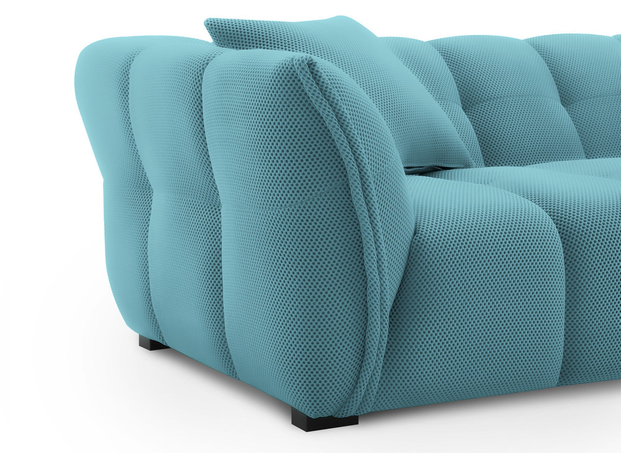 ELENA 3-Sitzer-Sofa aus 3D-Stoff in Wassergrün