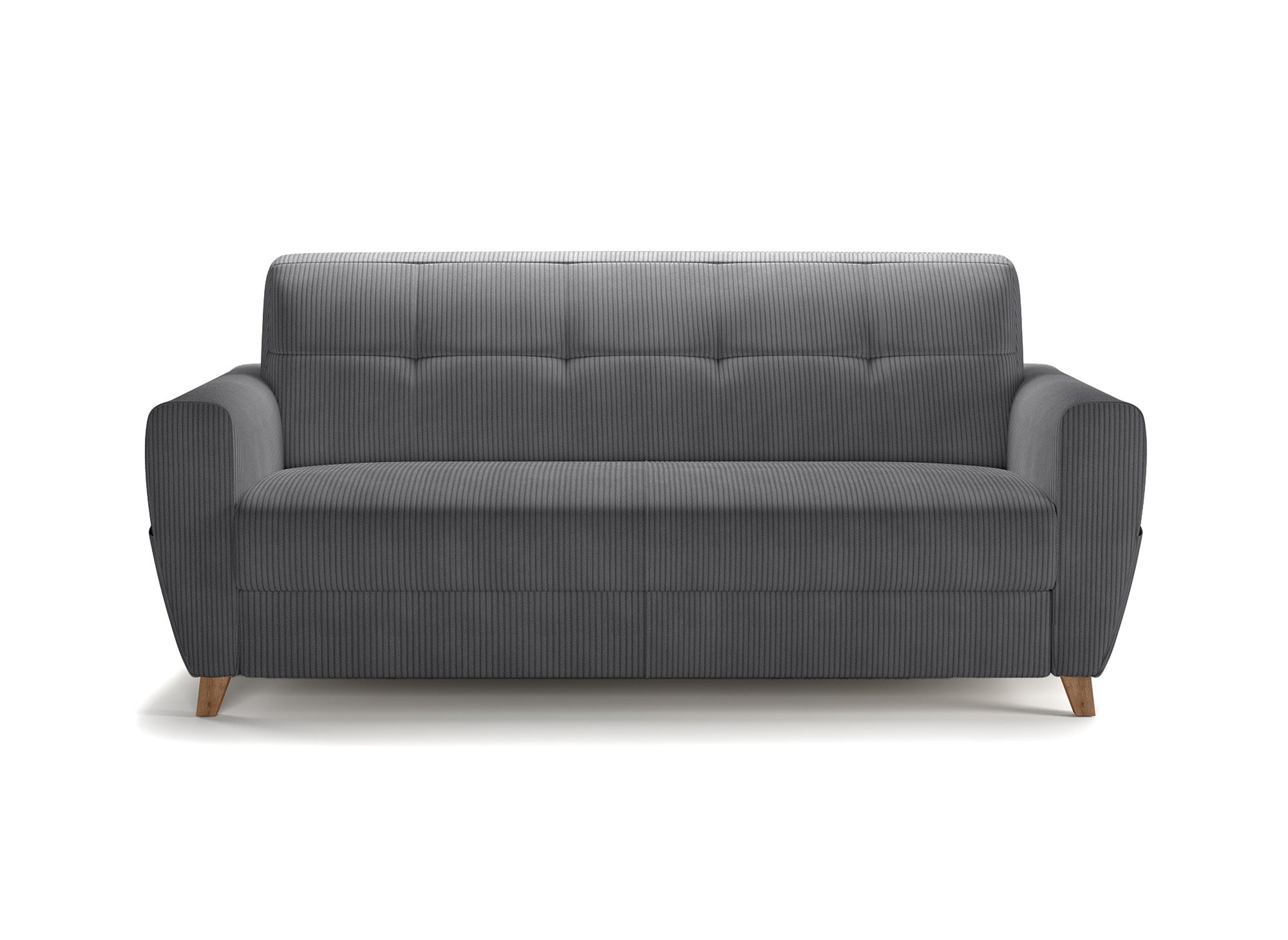 TOBIAS 3-Sitzer-Schlafsofa aus dunkelgrauem Cord mit 18 cm Matratze