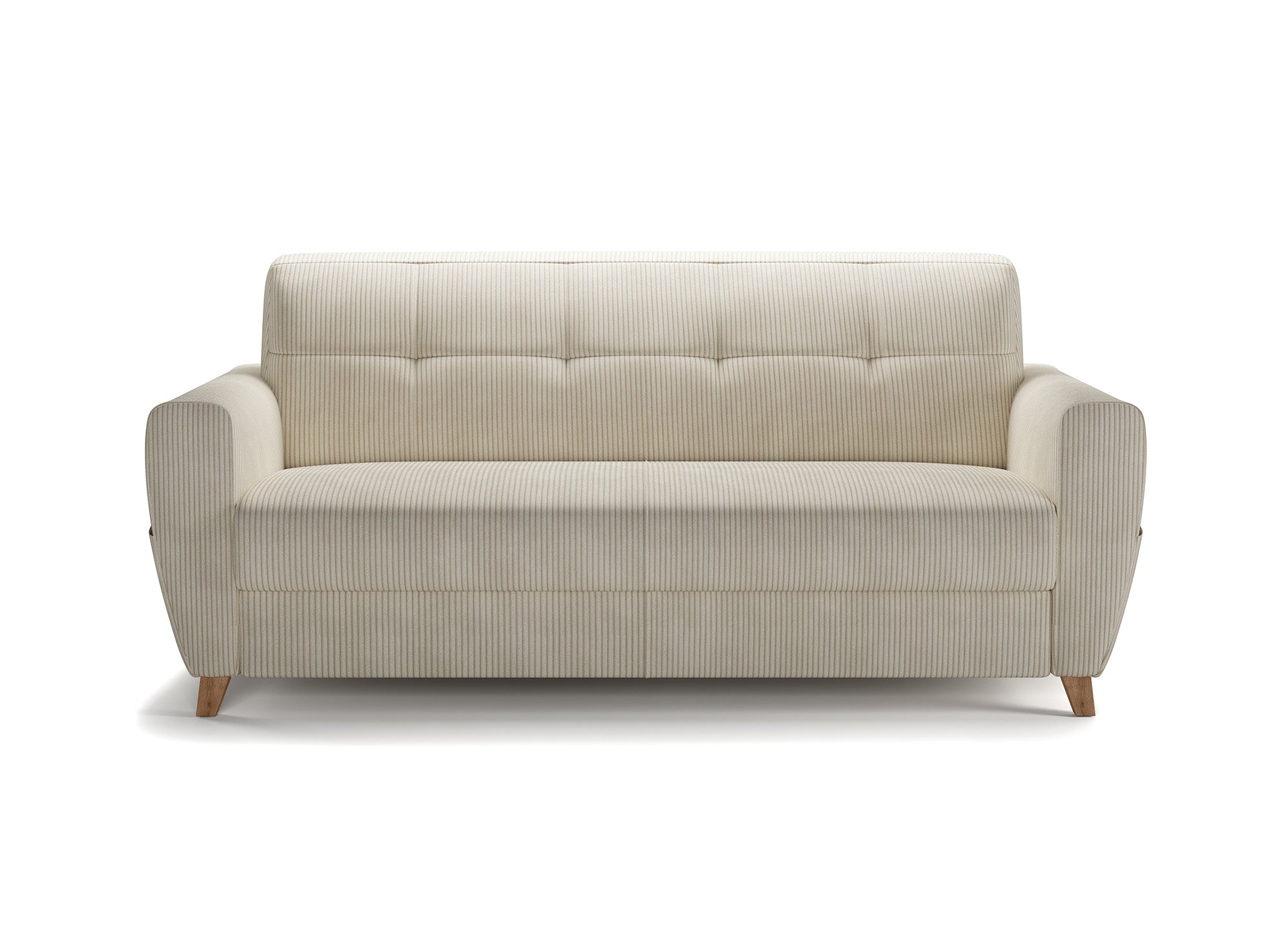 TOBIAS 3-Sitzer-Schlafsofa aus beigefarbenem Cord mit 18 cm Matratze