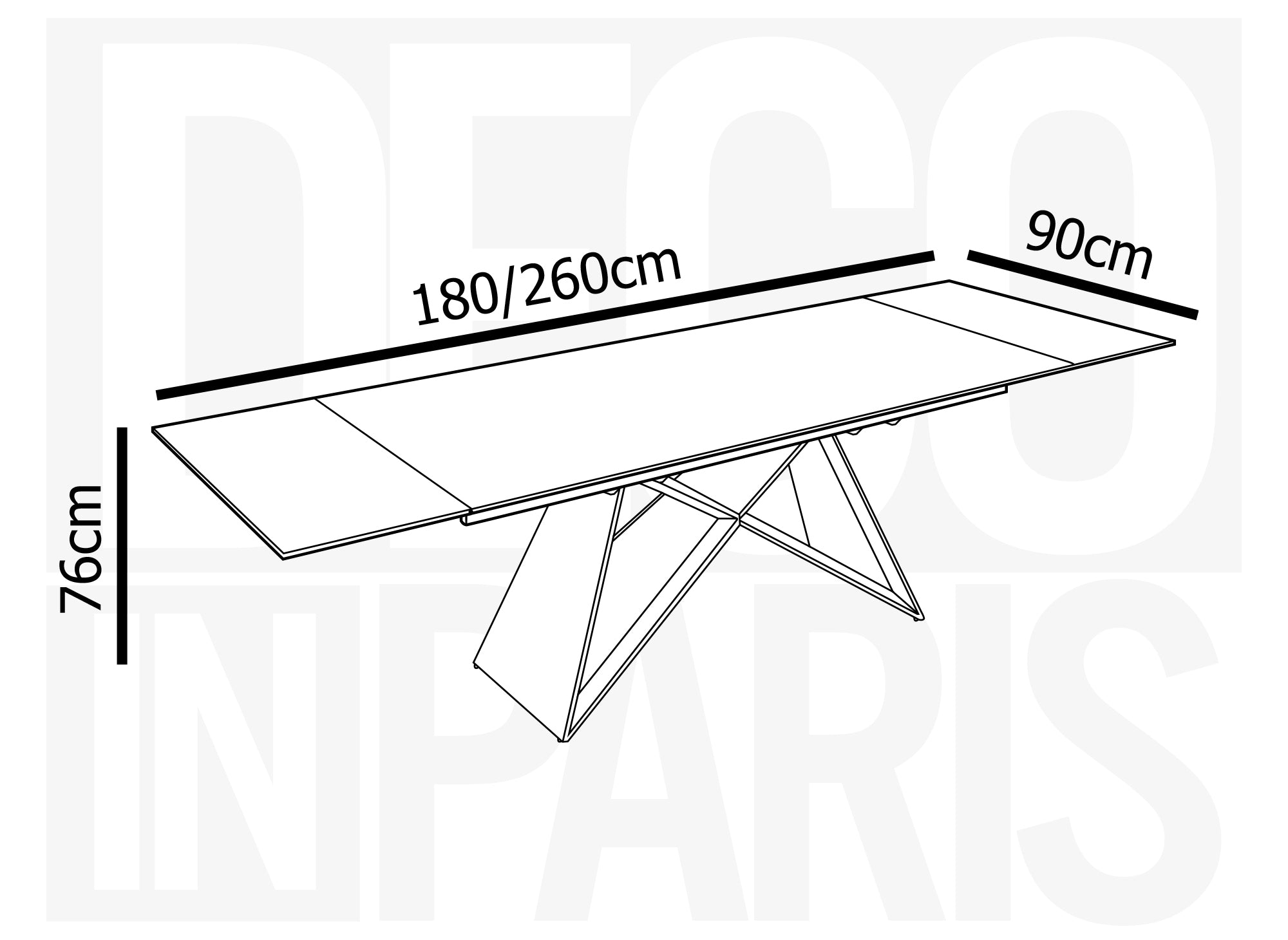 Ausziehbarer Esstisch GABRIEL aus weißer Keramik mit Marmoreffekt