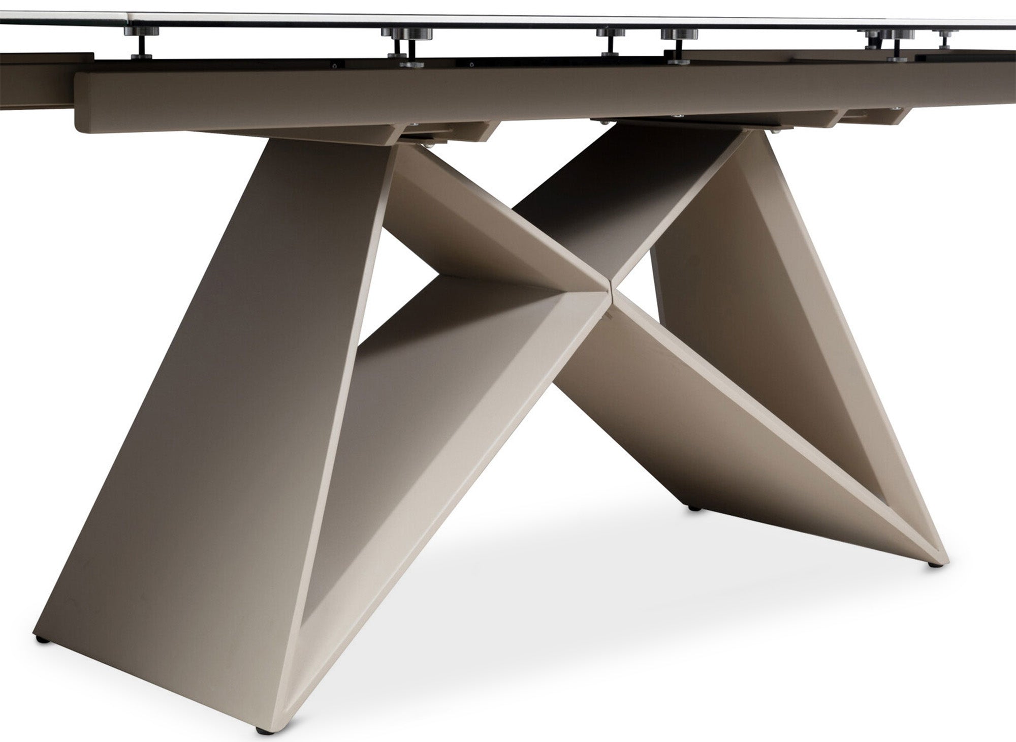 Ausziehbarer Esstisch GABRIEL aus weißer Keramik mit Marmoreffekt