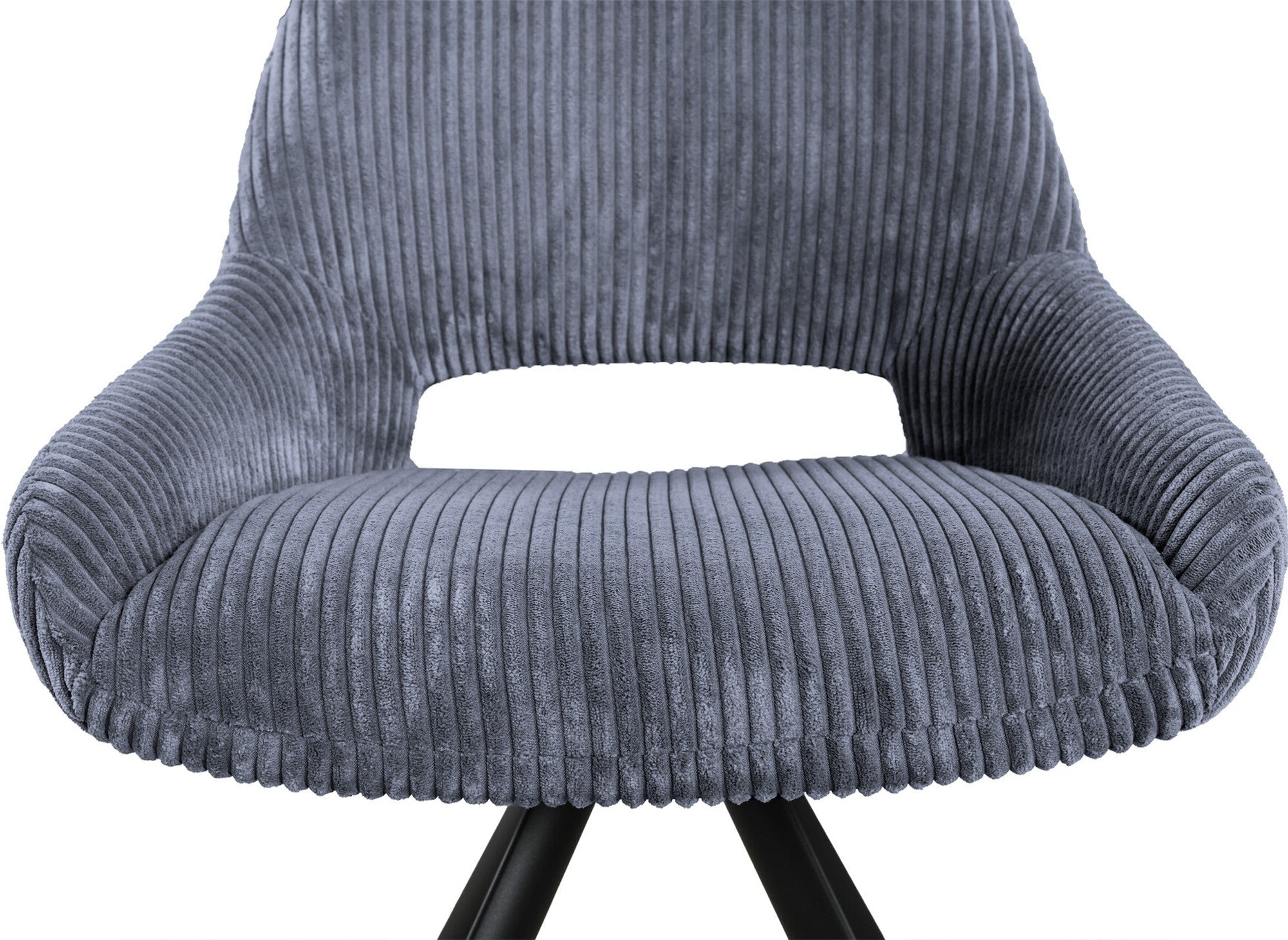 2er-Set Designerstühle SYRA aus grauem Cord
