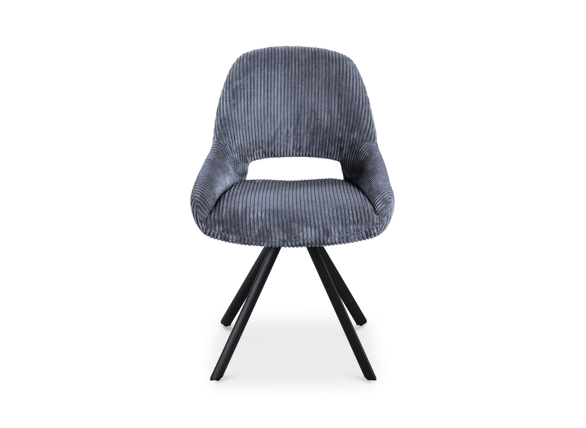 2er-Set Designerstühle SYRA aus grauem Cord