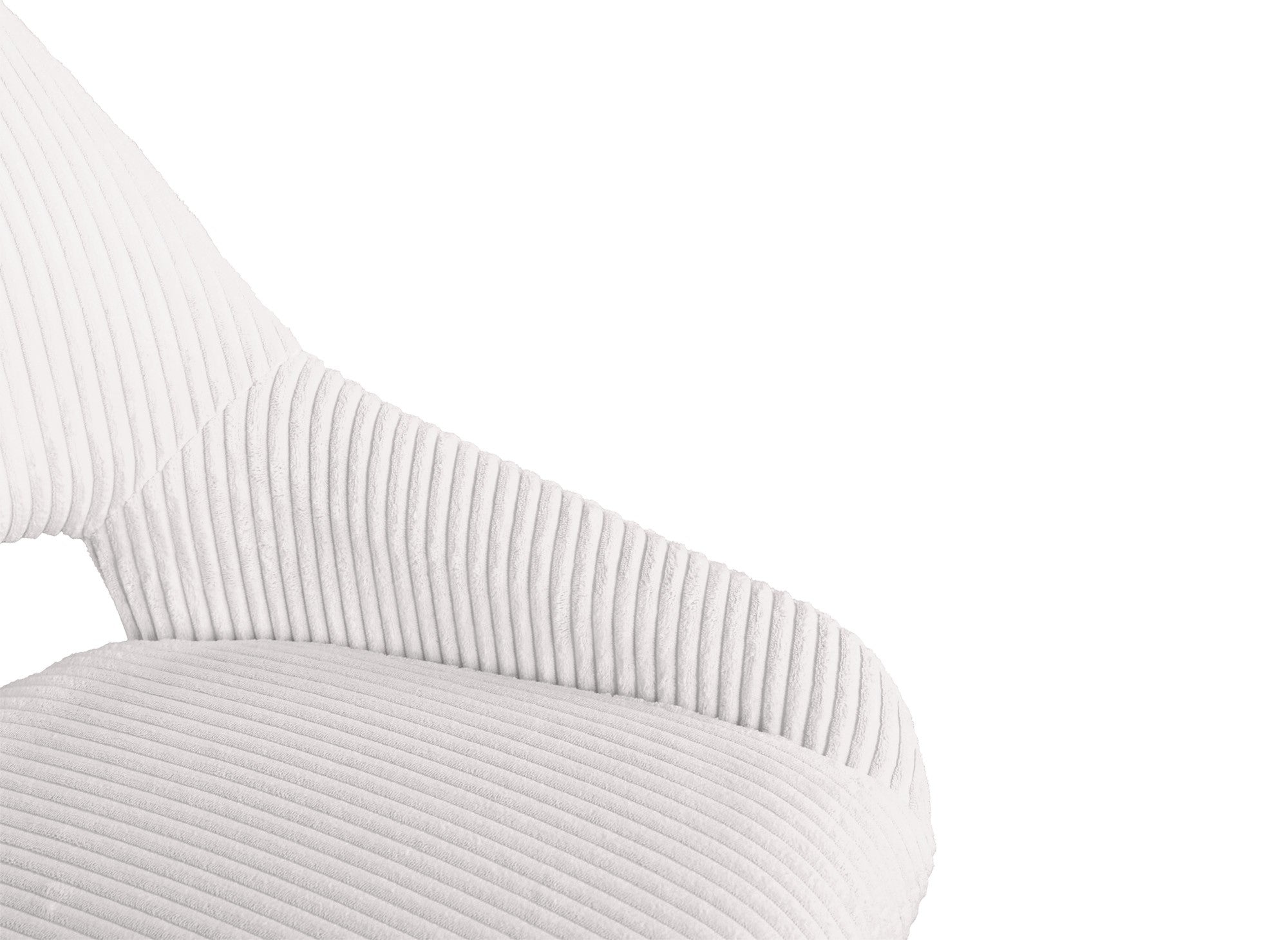 2er Set Designer-Stühle aus ecru-weißem Cord SYRA