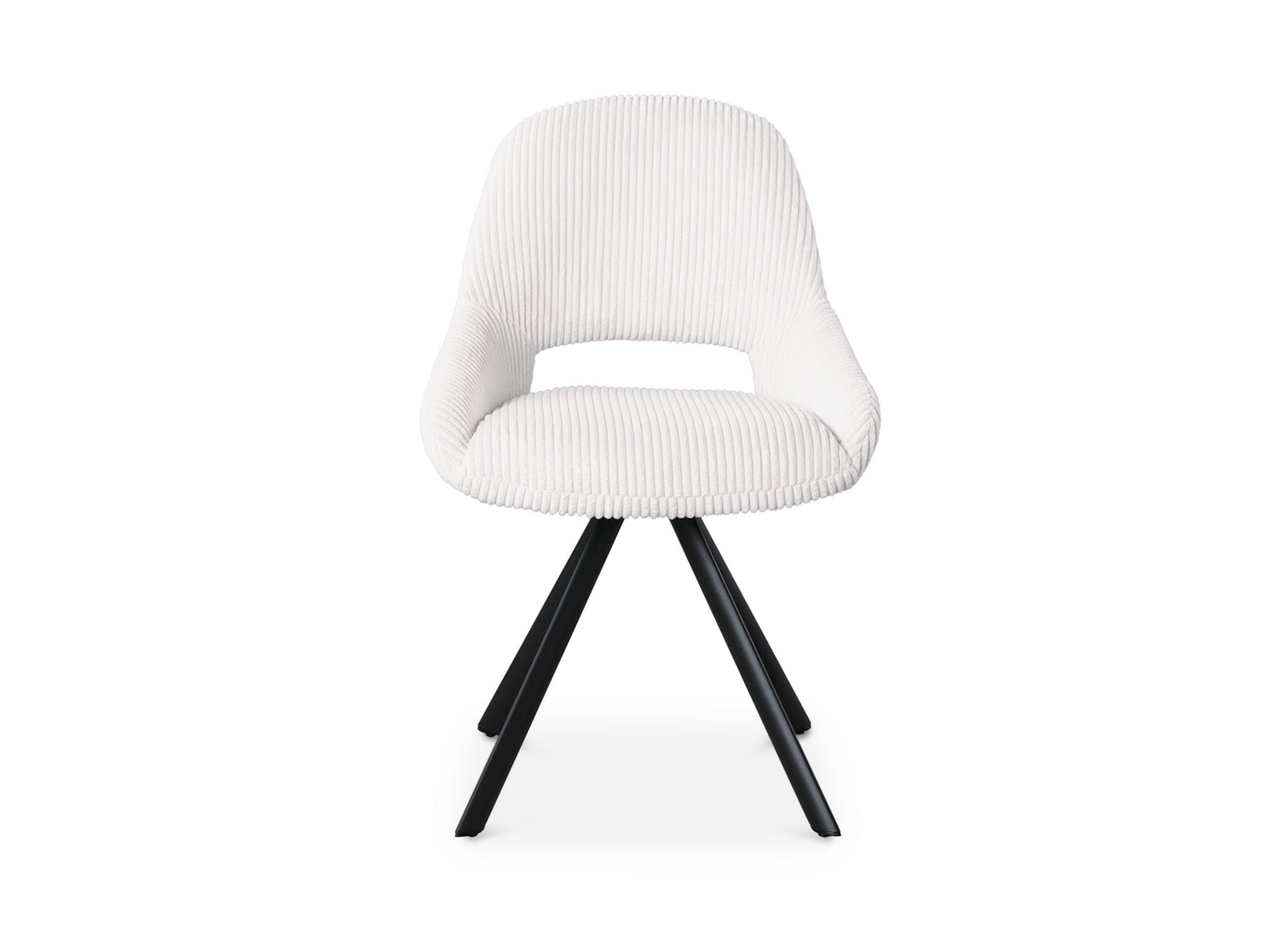 2er Set Designer-Stühle aus ecru-weißem Cord SYRA