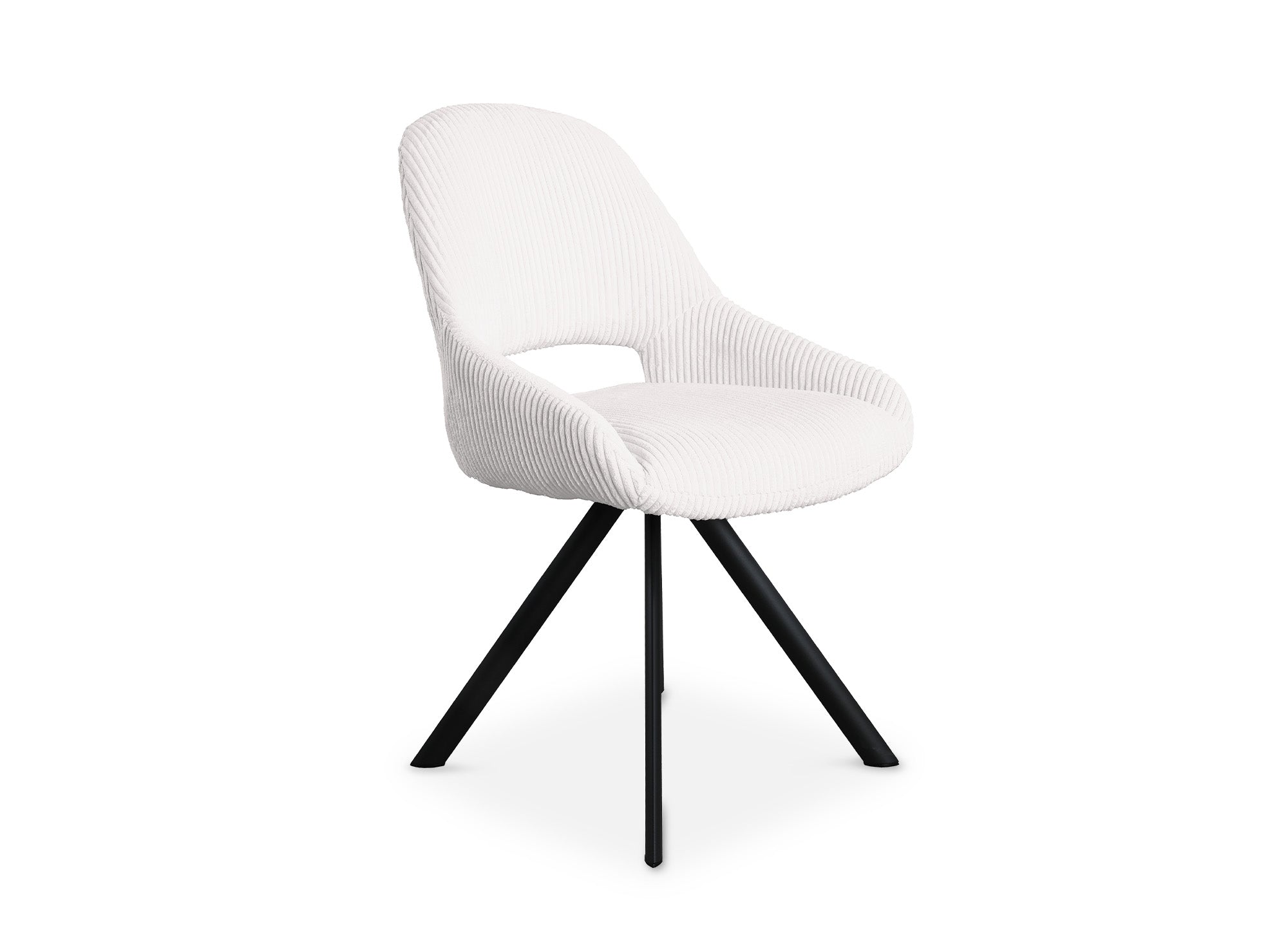 2er Set Designer-Stühle aus ecru-weißem Cord SYRA