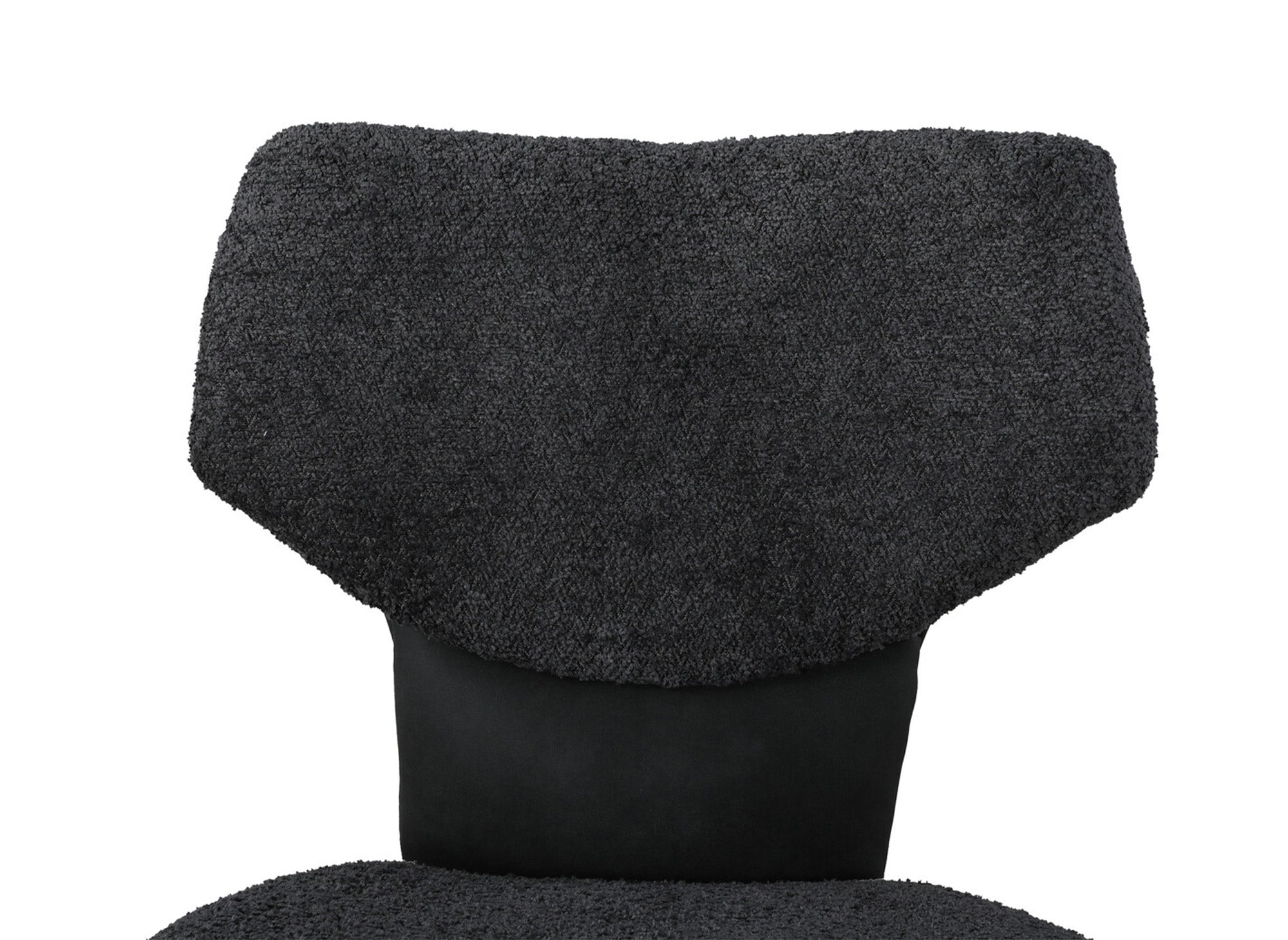 2er Set Designerstühle aus anthrazitgrauem Bouclette-Stoff MILIA
