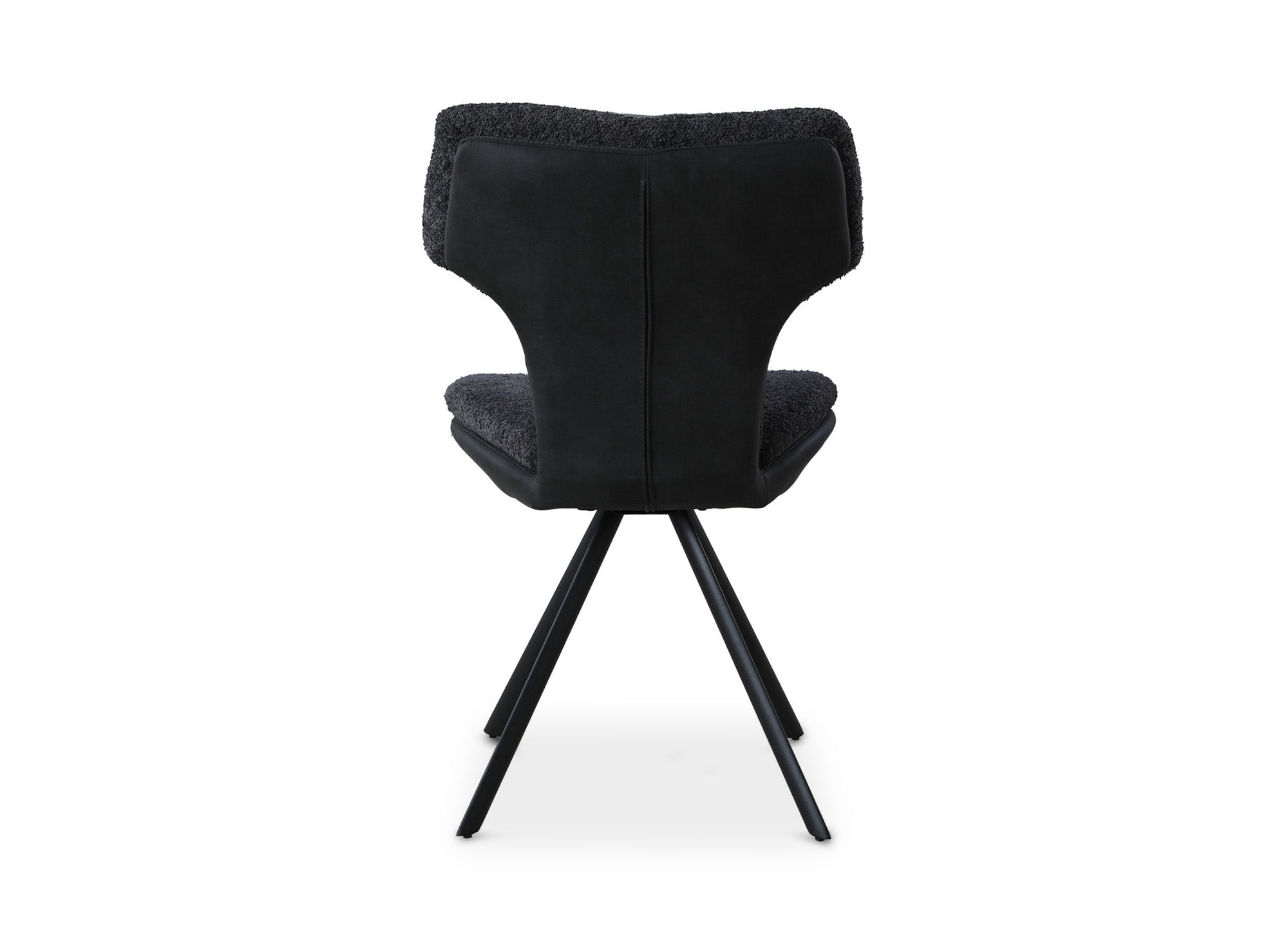 2er Set Designerstühle aus anthrazitgrauem Bouclette-Stoff MILIA