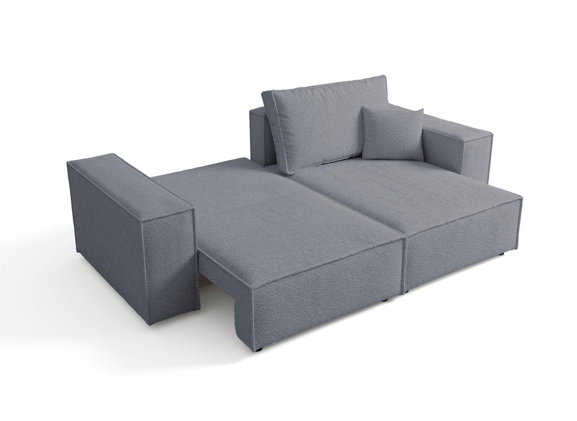 JADE MINI umwandelbares und wendbares Ecksofa mit Stauraum aus anthrazitgrauem Bouclé-Stoff