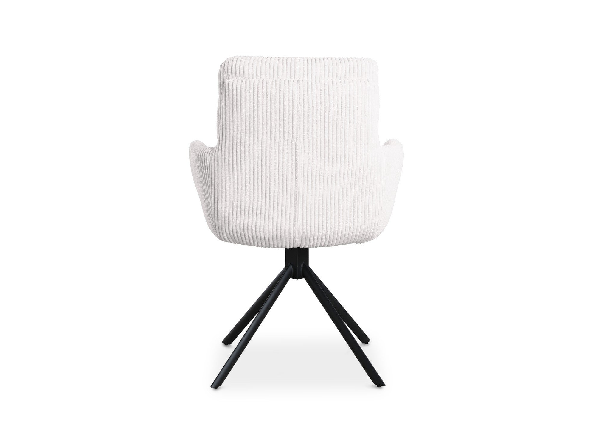 LOLA Designerstuhl mit Armlehnen in ecru-weißem Cord