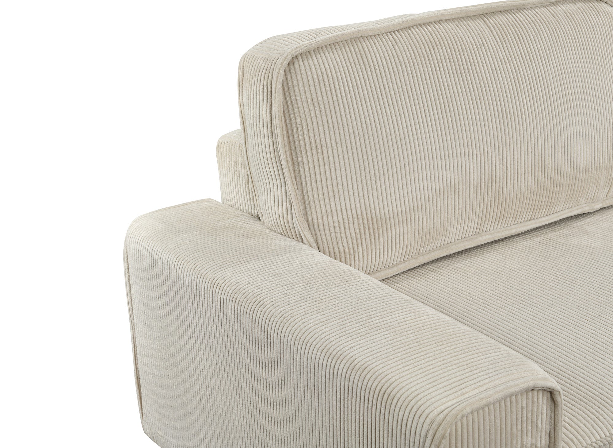 DONA 3-Sitzer-Schlafsofa mit Stauraum aus dickem, beigem Cord