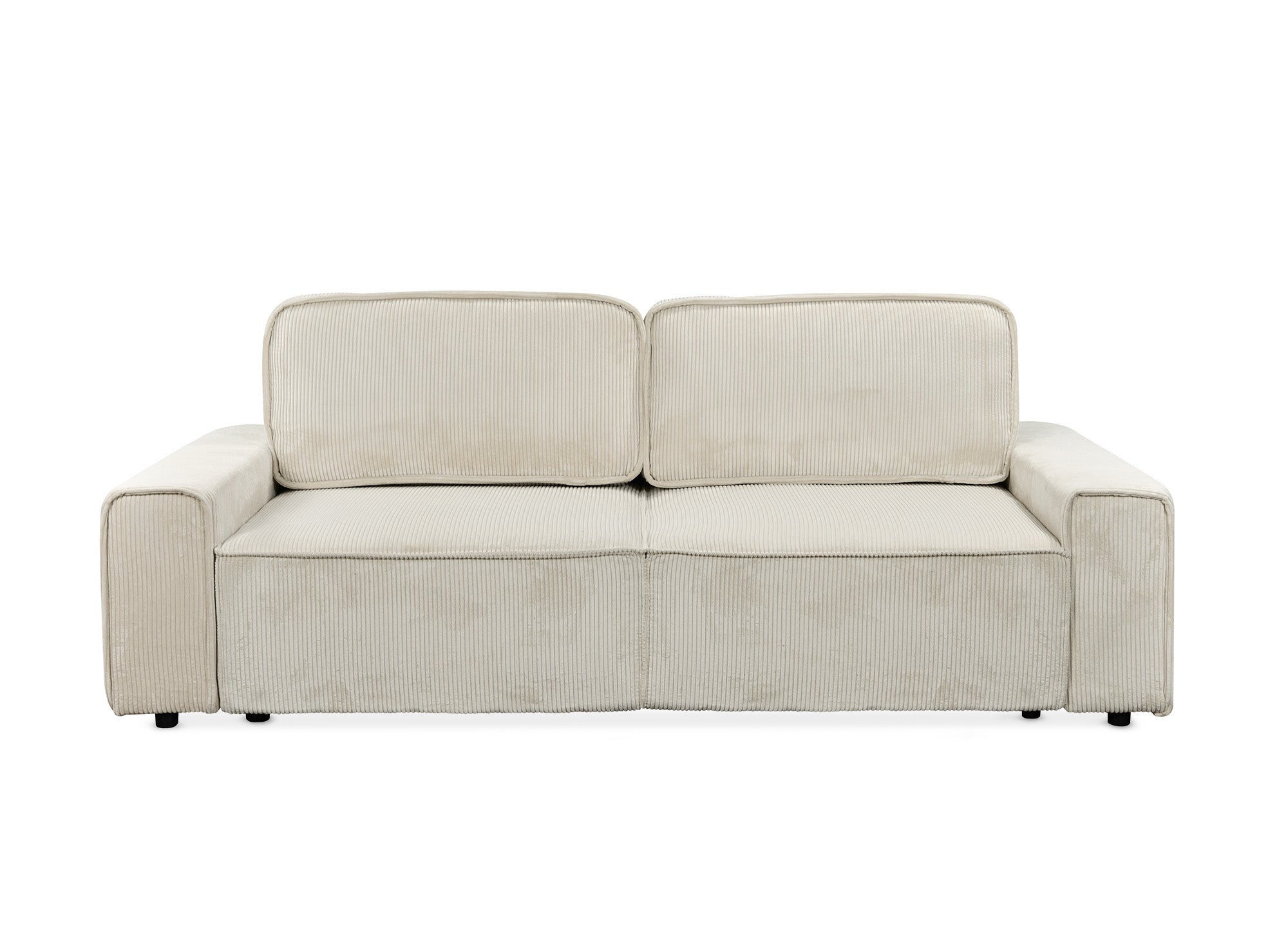 DONA 3-Sitzer-Schlafsofa mit Stauraum aus dickem beigefarbenem Cord