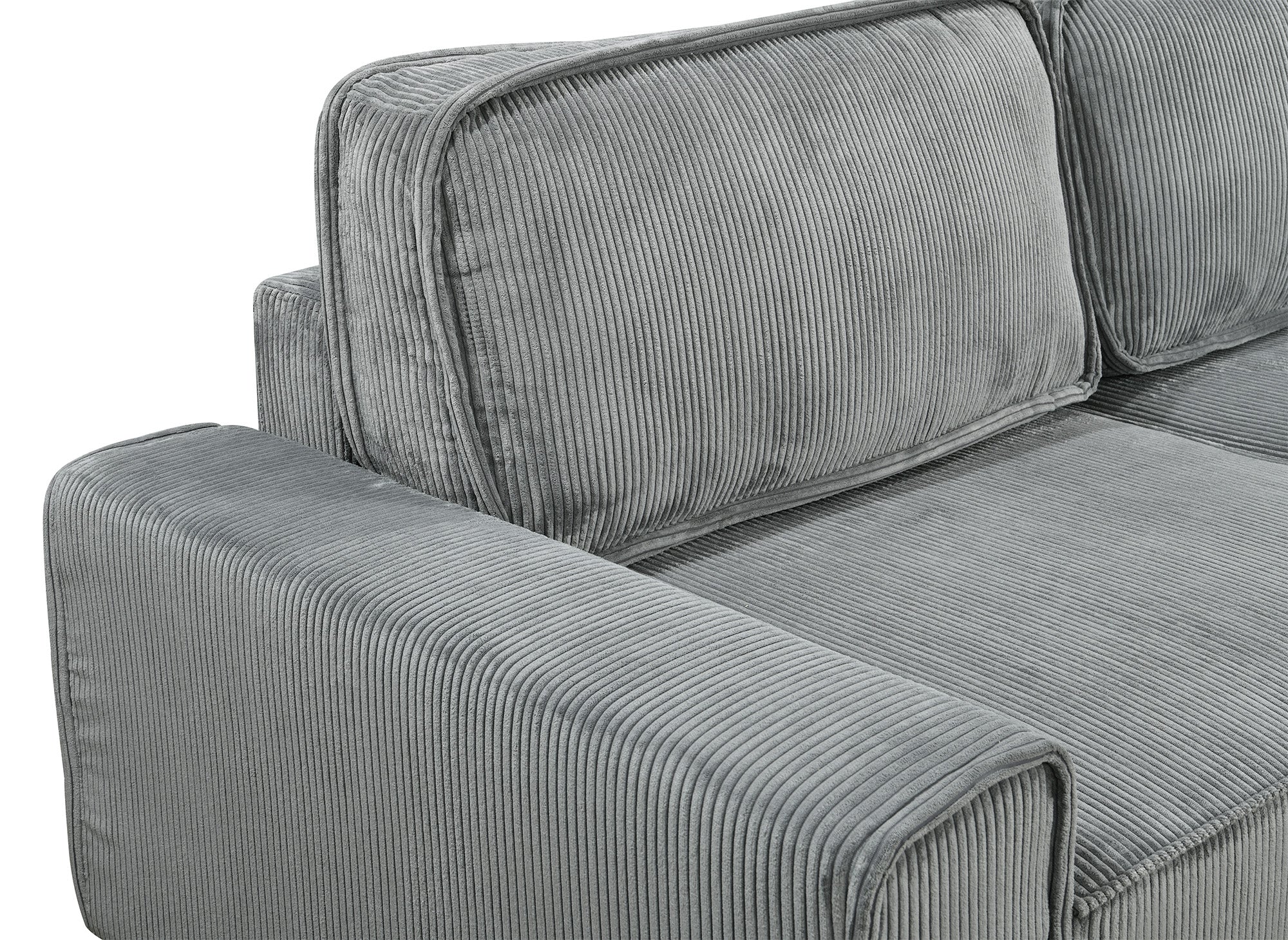 DONA 3-Sitzer-Schlafsofa mit Stauraum aus dickem grauem Cord