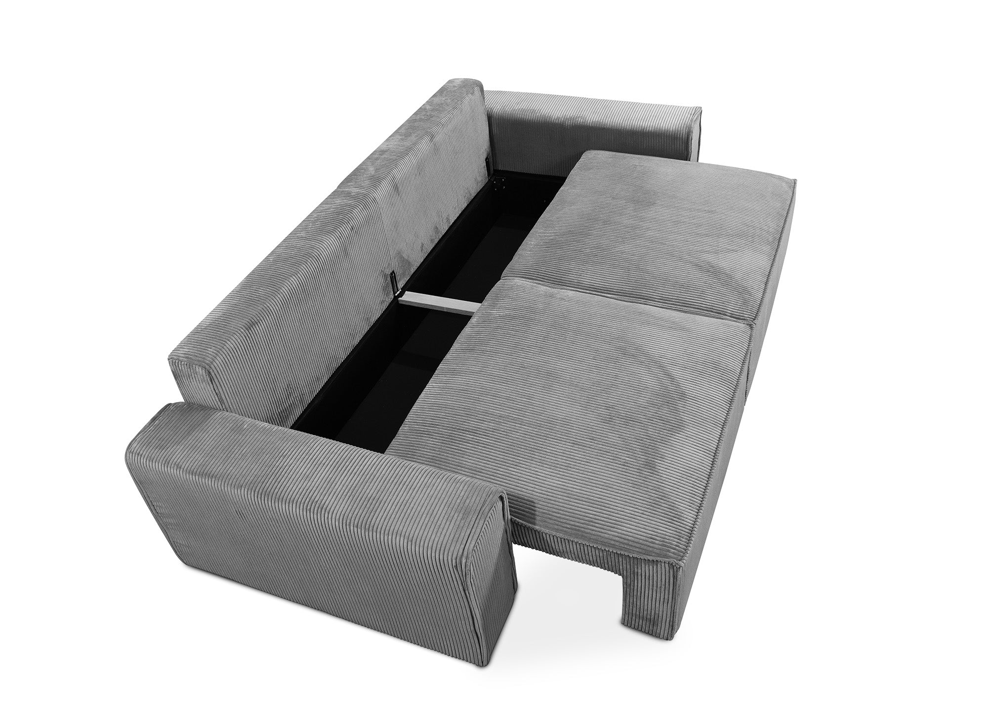DONA 3-Sitzer-Schlafsofa mit Stauraum aus dickem grauem Cord