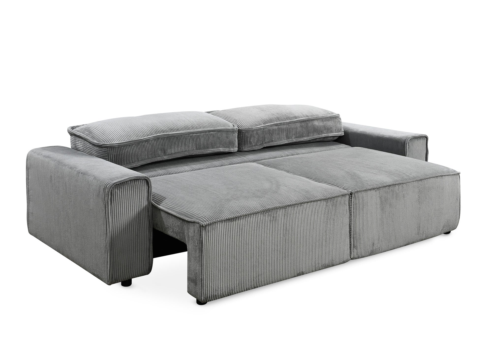DONA 3-Sitzer-Schlafsofa mit Stauraum aus dickem grauem Cord