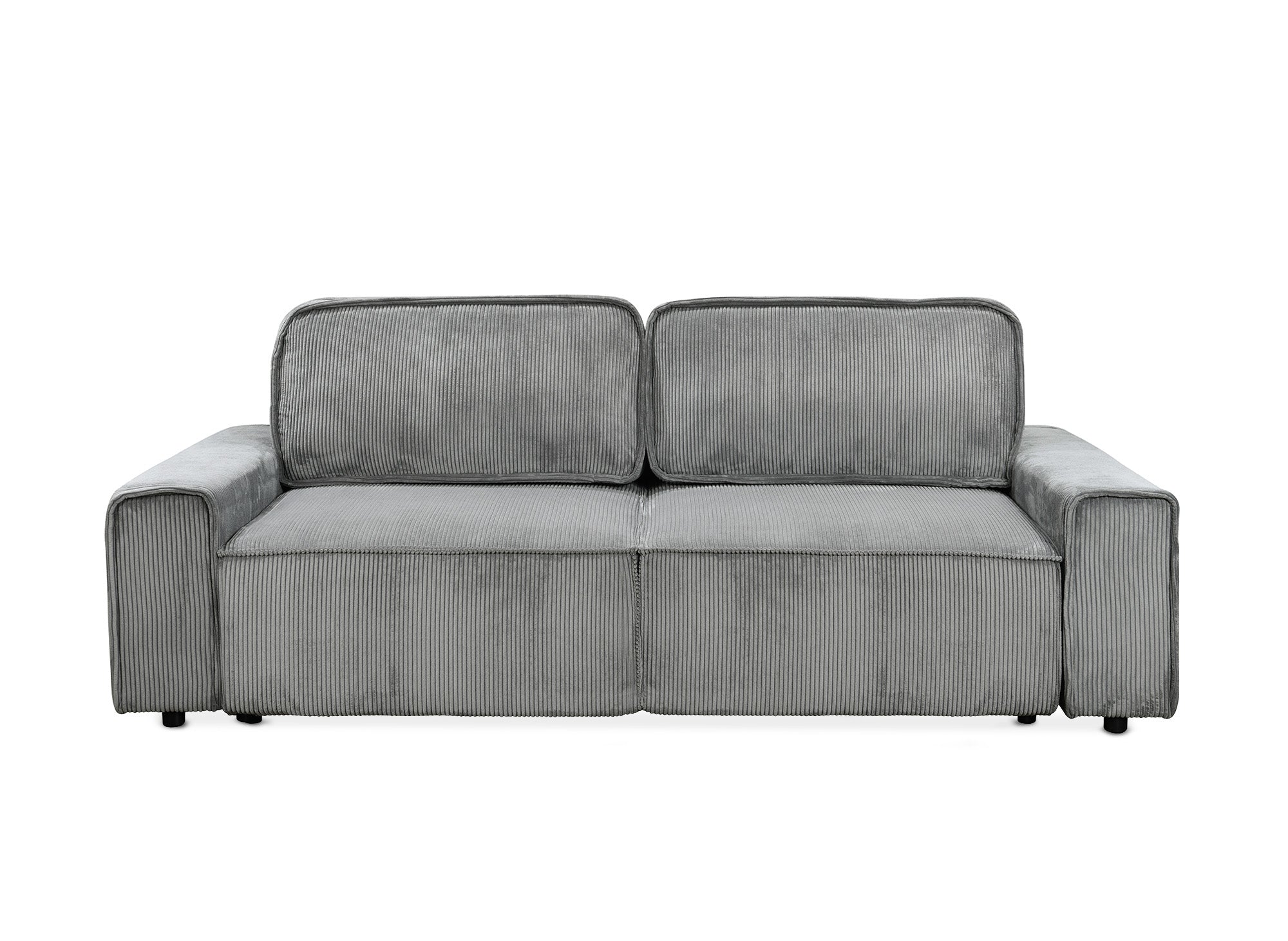 DONA 3-Sitzer-Schlafsofa mit Stauraum aus dickem grauem Cord