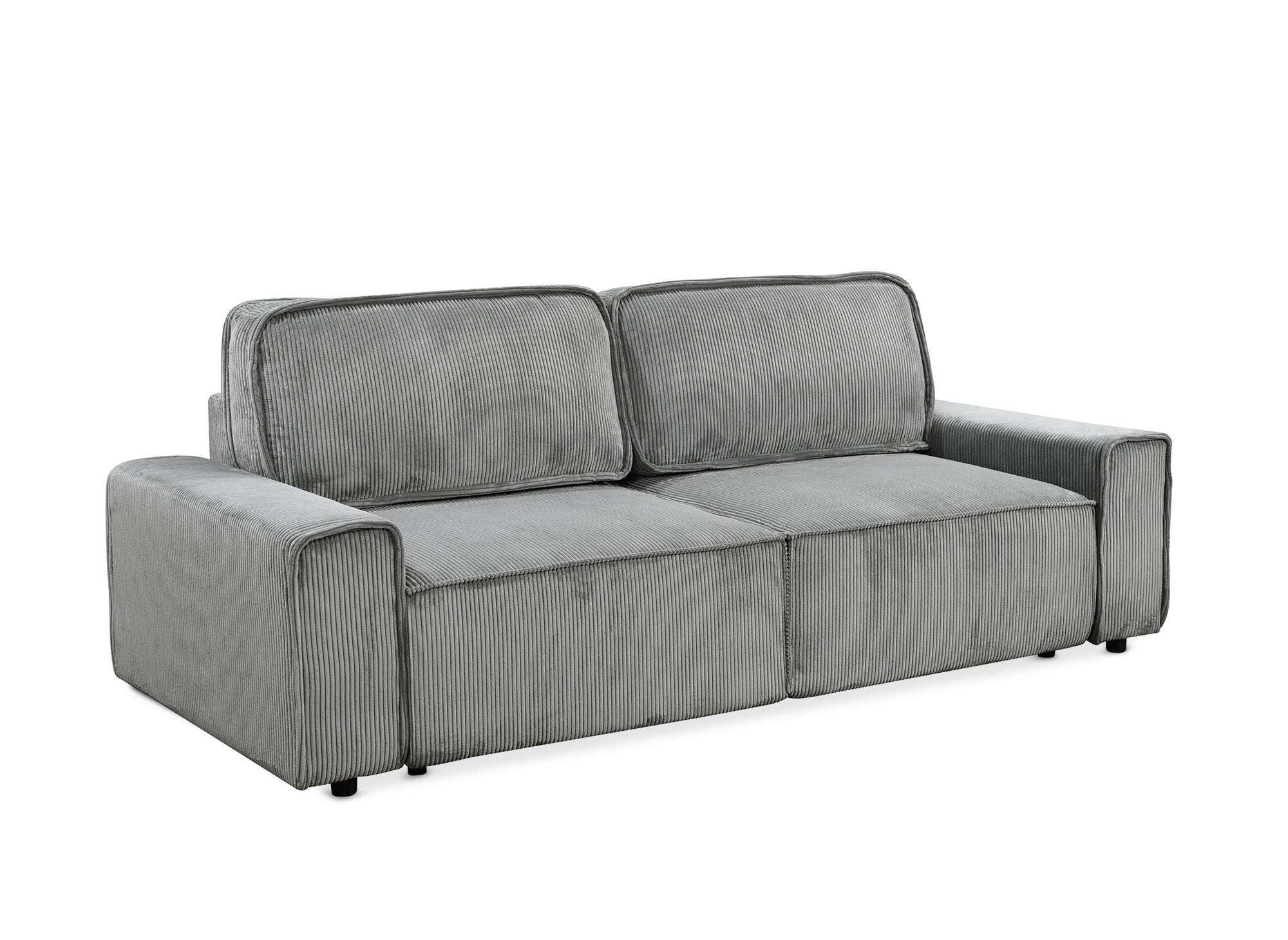 DONA 3-Sitzer-Schlafsofa mit Stauraum aus dickem grauem Cord