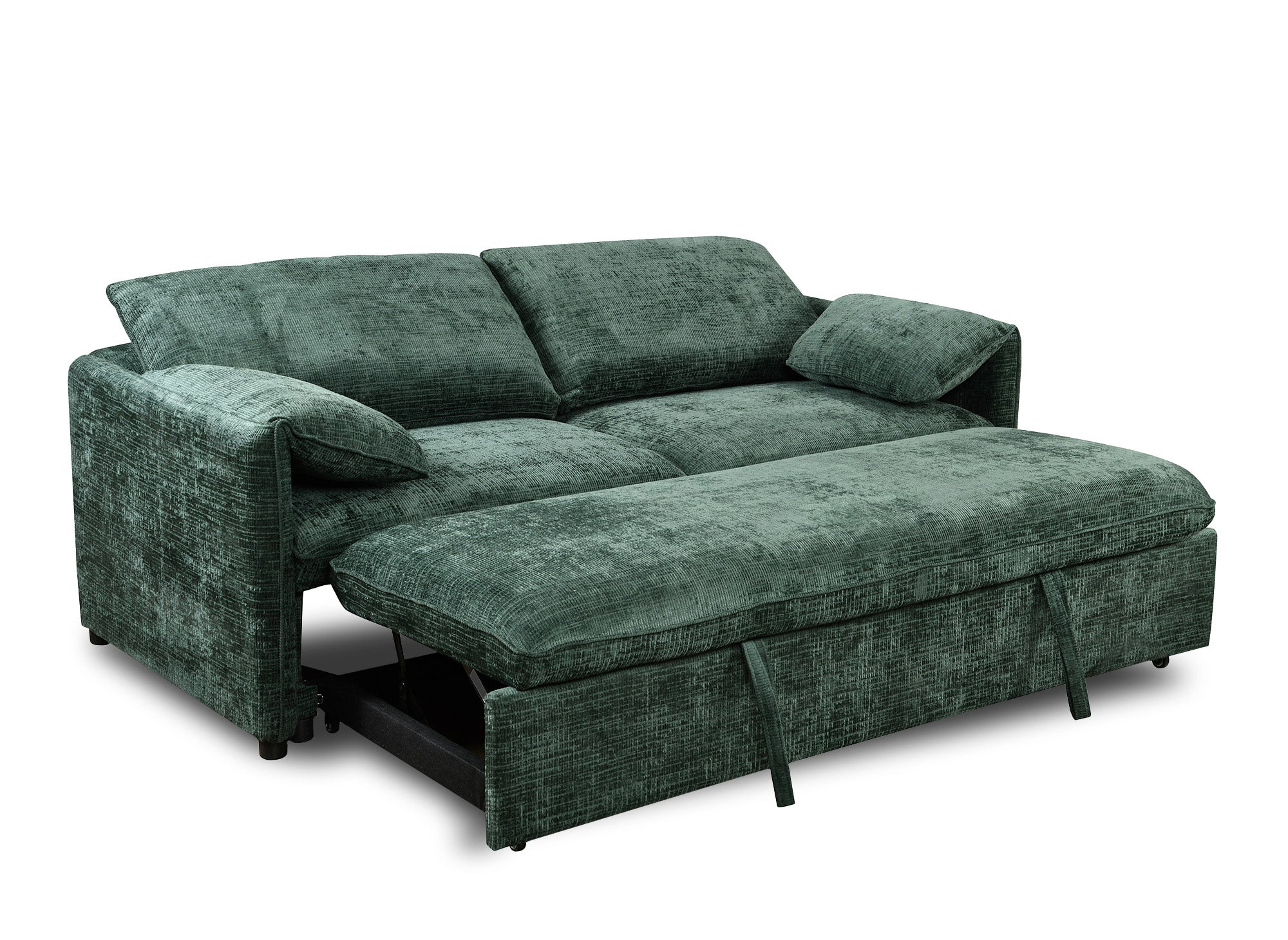 LAMAR 3-Sitzer-Sofa, gerade, aus grün meliertem Samt