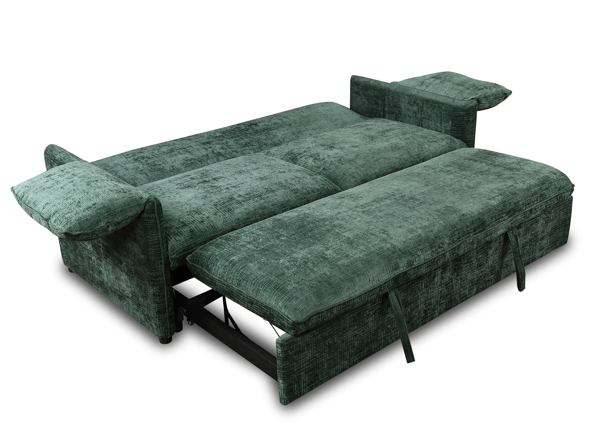 LAMAR 3-Sitzer-Sofa, gerade, aus grün meliertem Samt