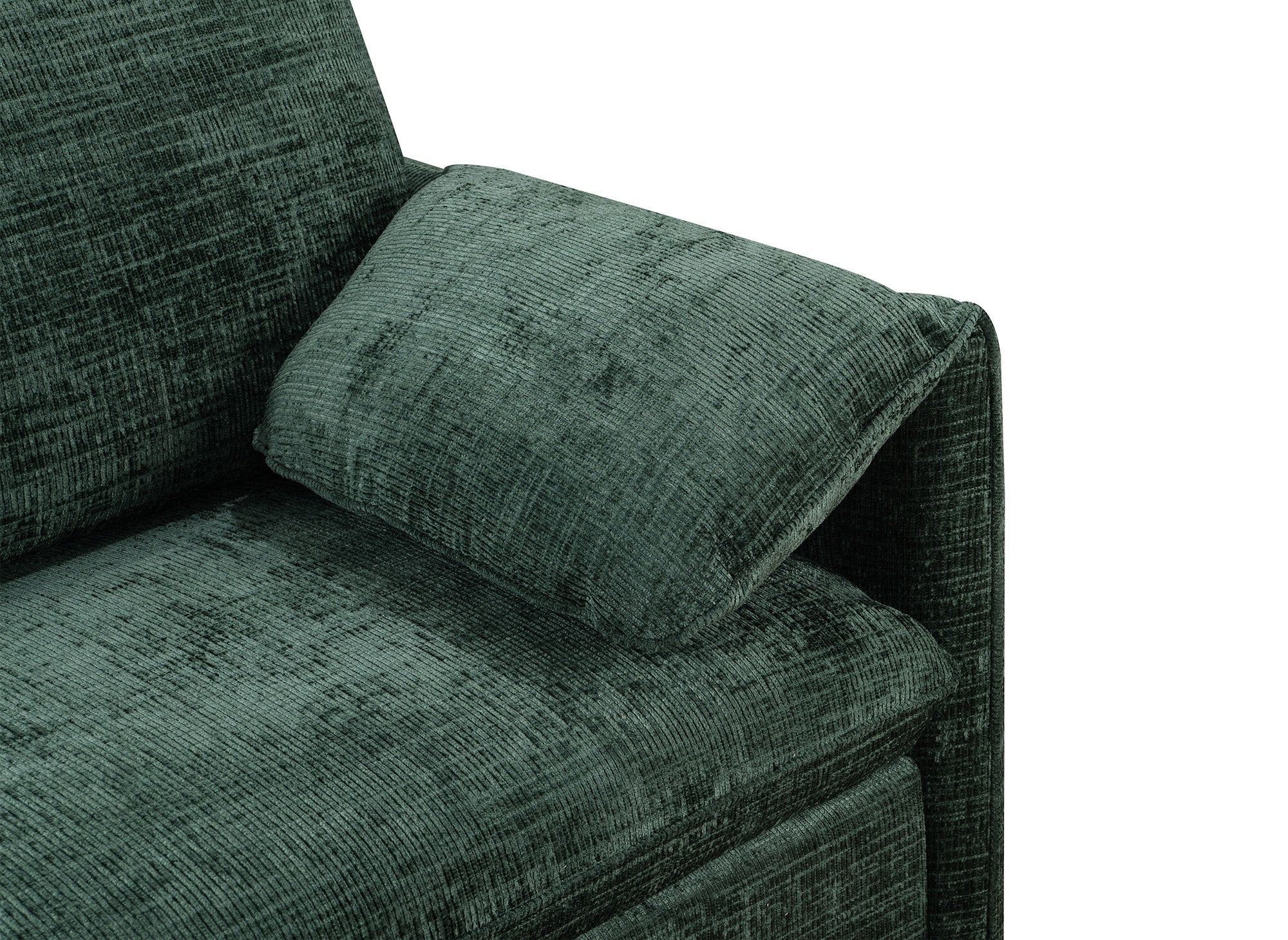 LAMAR 3-Sitzer-Sofa, gerade, aus grün meliertem Samt