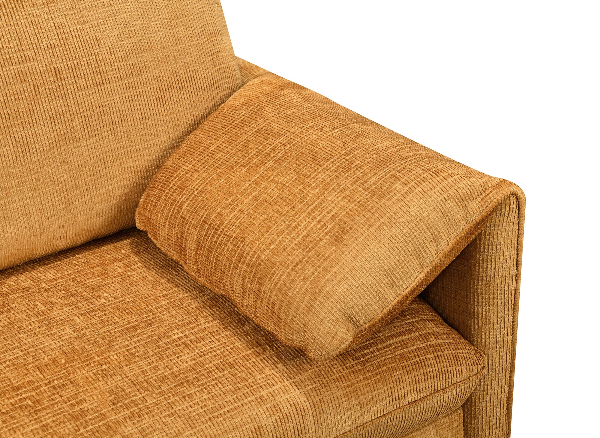 LAMAR 3-Sitzer-Sofa, gerade, aus gelb meliertem Samt