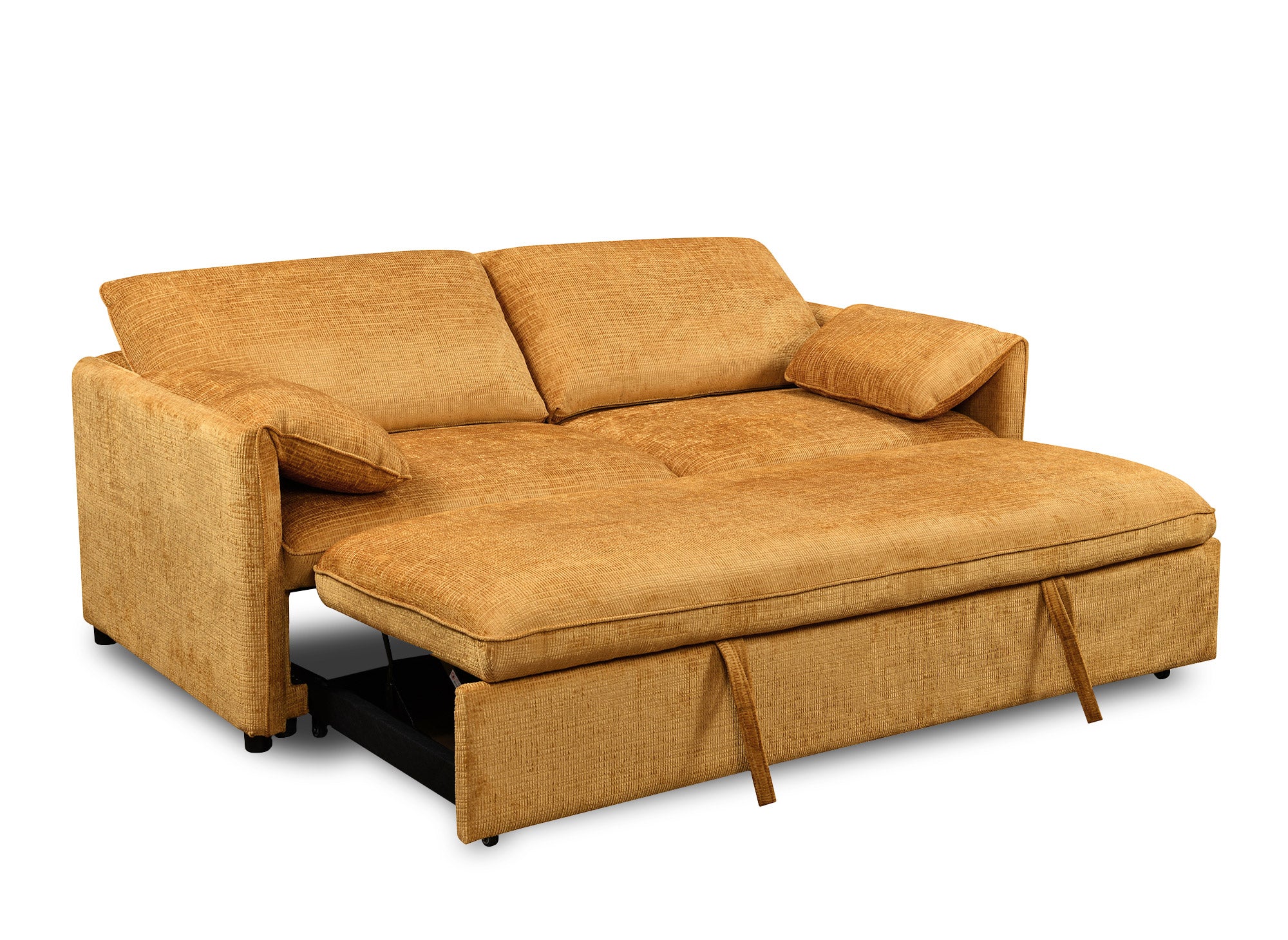 LAMAR 3-Sitzer-Sofa, gerade, aus gelb meliertem Samt