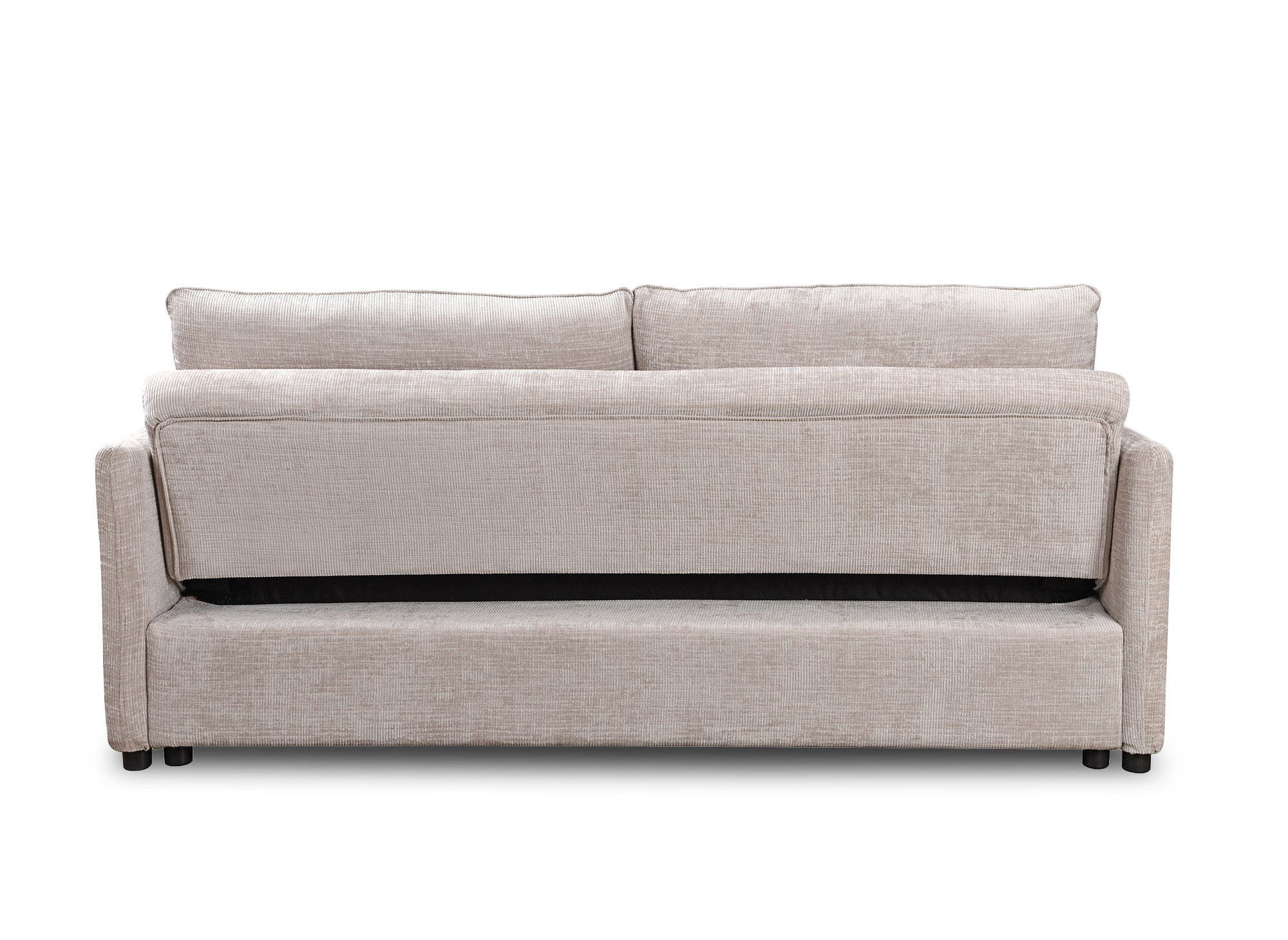 LAMAR 3-Sitzer-Sofa, gerade, aus beige meliertem Samt